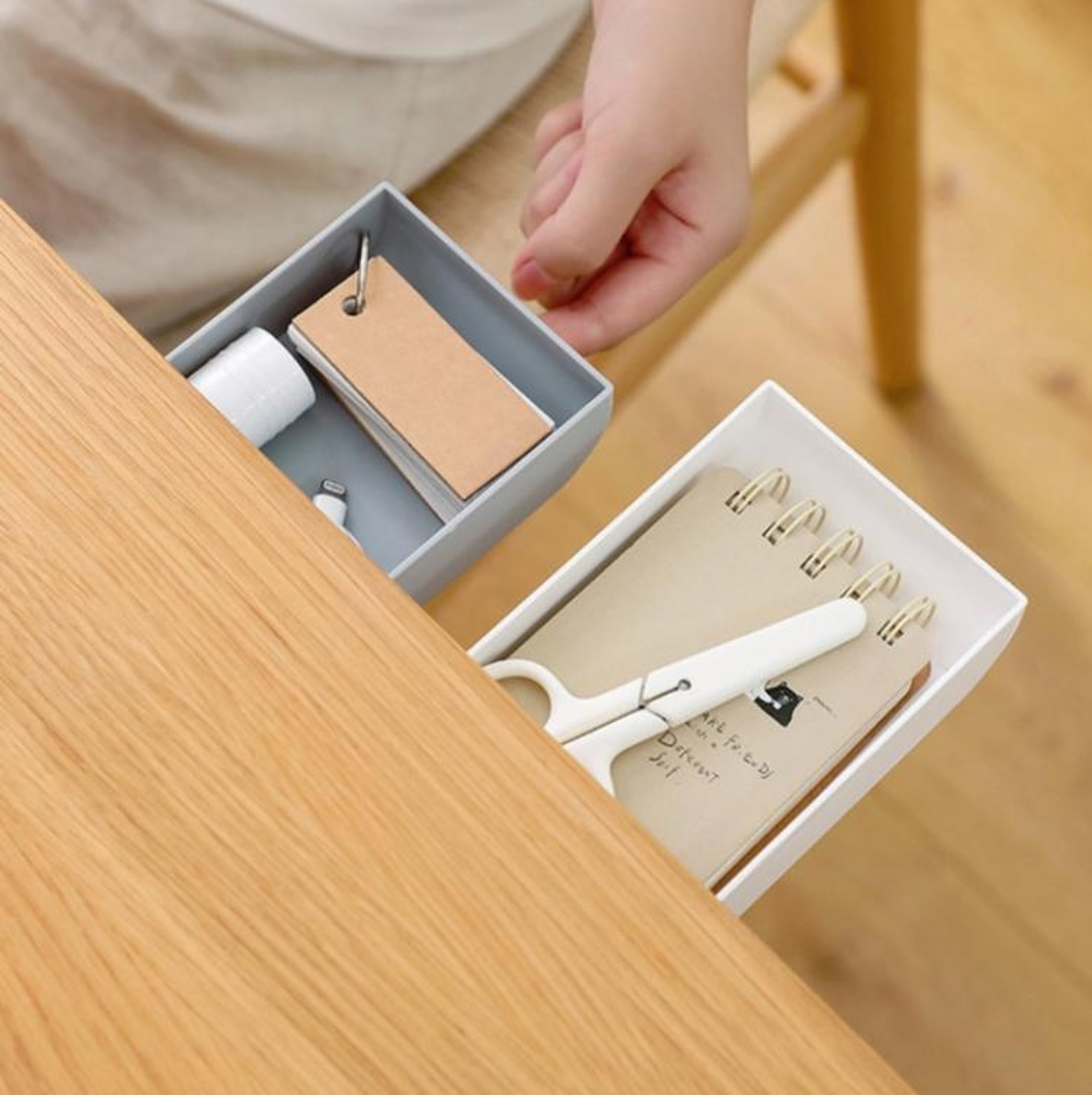 Hidden Under Desk Drawer Organizer Self Adhesive Desk Storage Drawer For Home Office Study 4