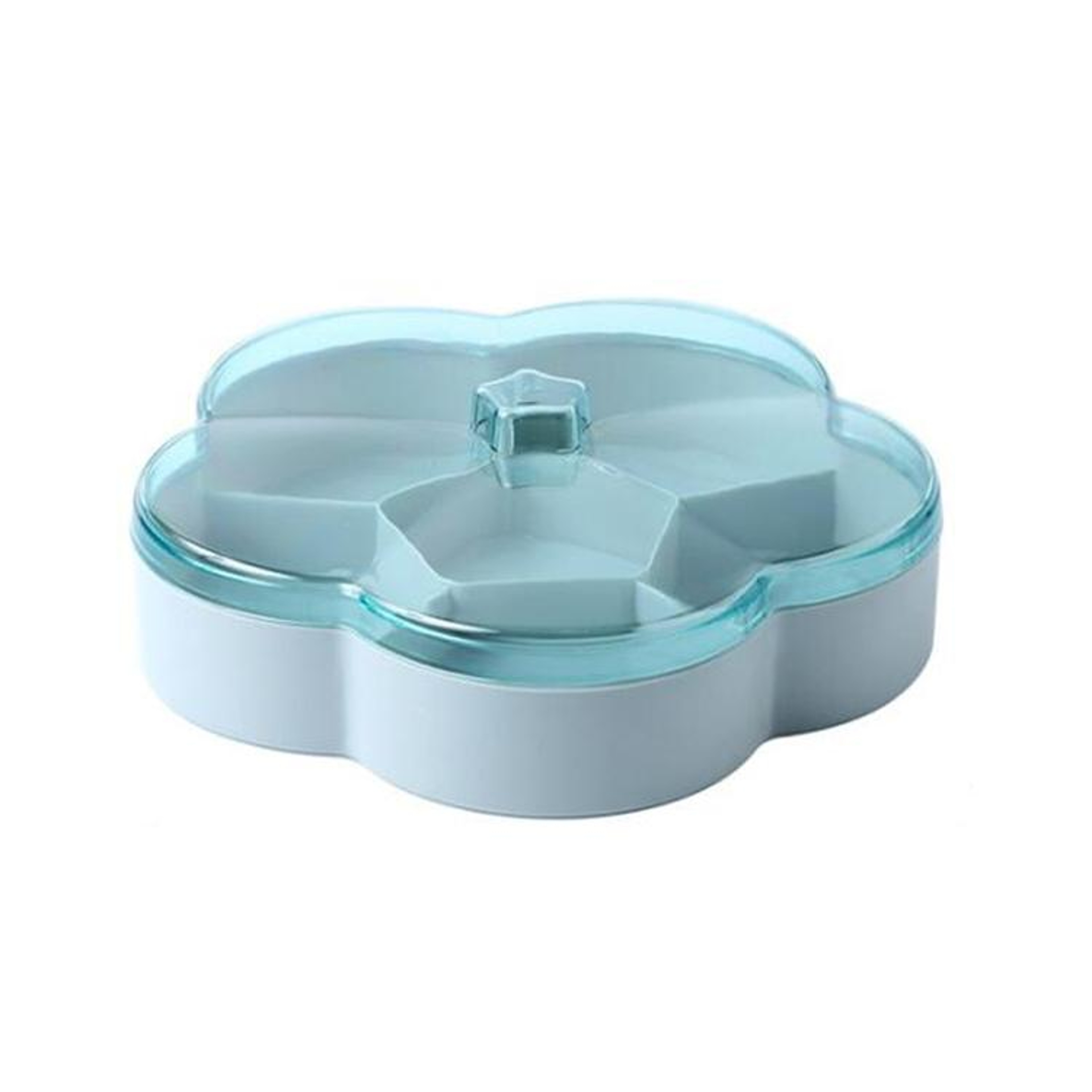 Flower Shaped Candy Storage Box With Lid Transparent Snack Serving Tray For Nuts Dried Fruit 7