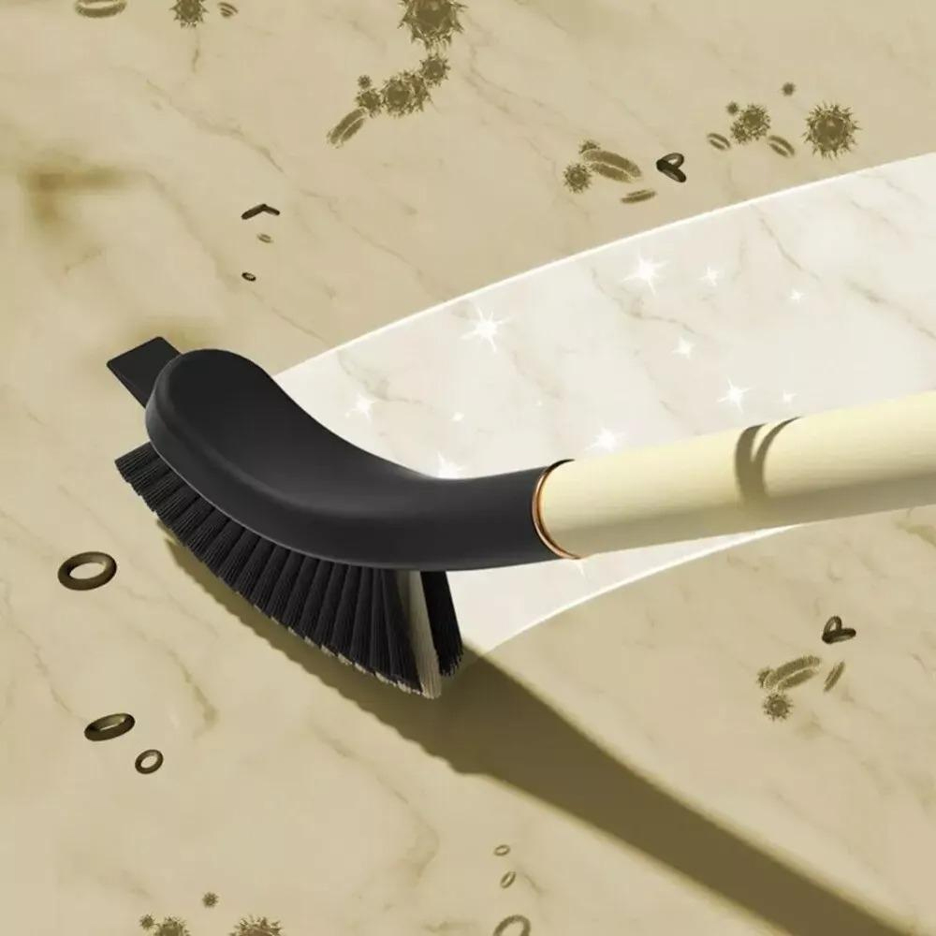 Long Handle Crevice Cleaning Brush with Hair Removal Clip for Window Tracks Bathroom Gaps and Tile Grooves – view 9