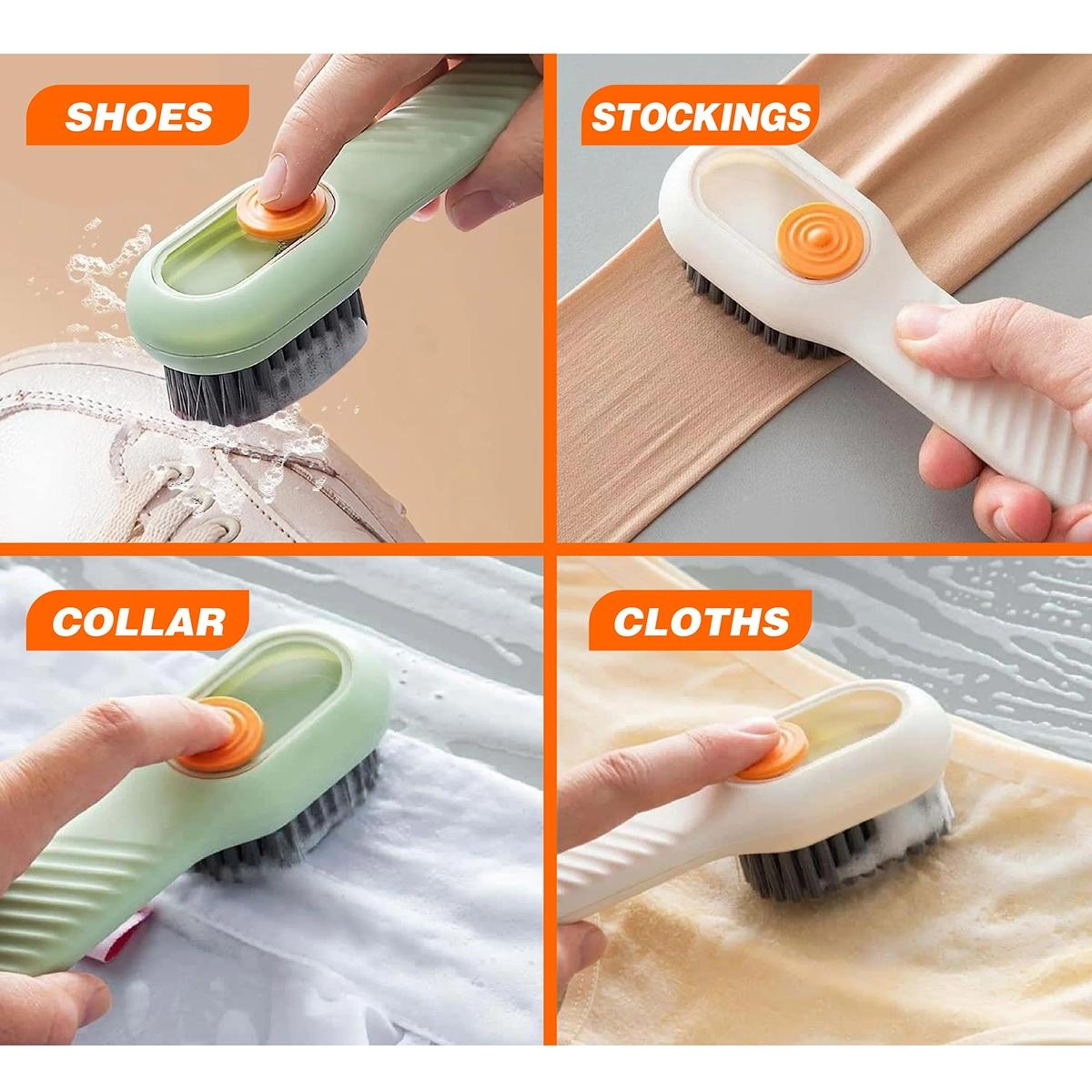 Liquid Shoe Cleaning Brush Set With Soft Bristle Shoe Brush And Built In Soap Dispenser 3