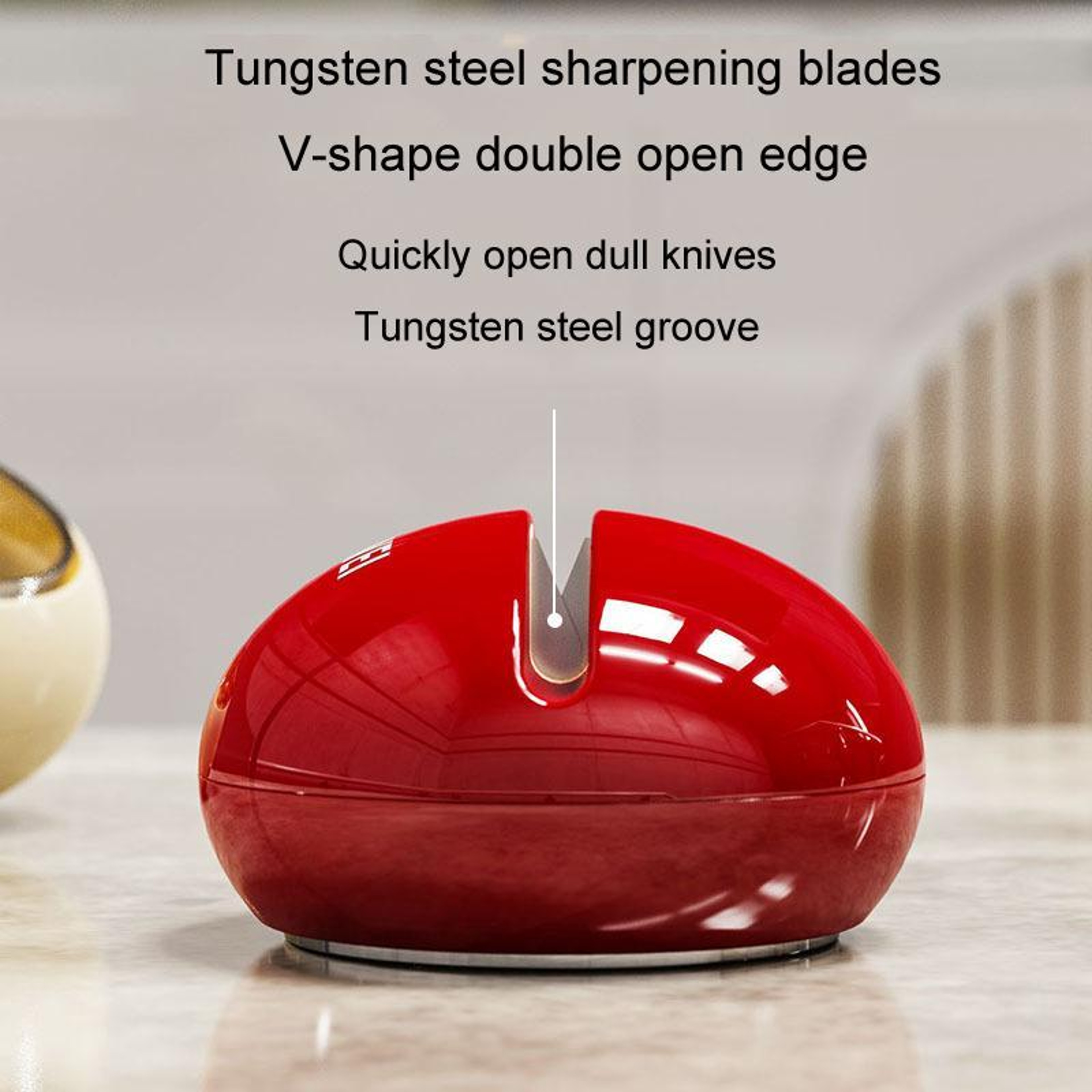 Suction Cup Knife Sharpener with Tungsten Steel Quick Sharpening Tool for Kitchen Knives – view 5