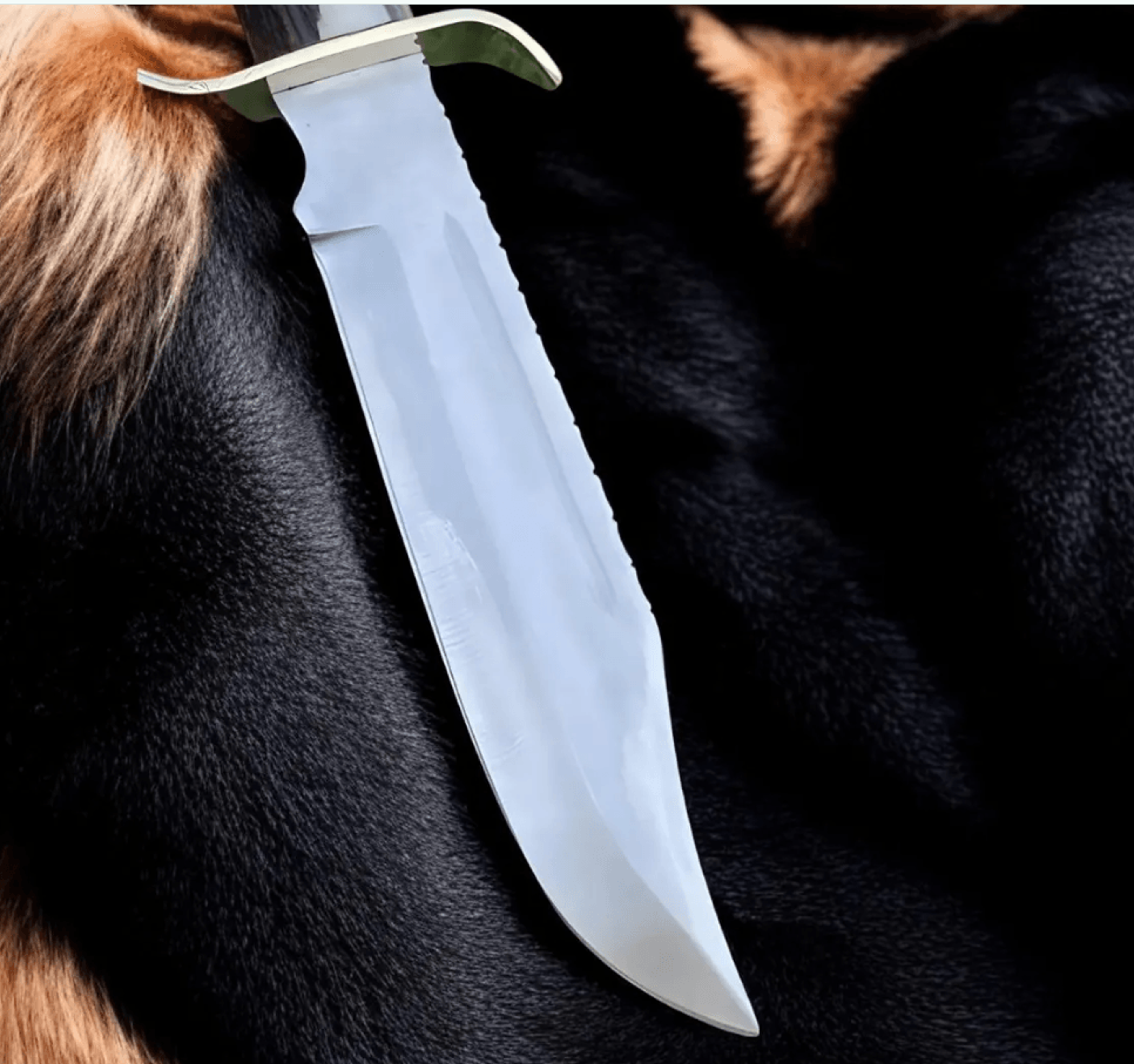 Buy Copper Damascus Hunting Bowie Knife