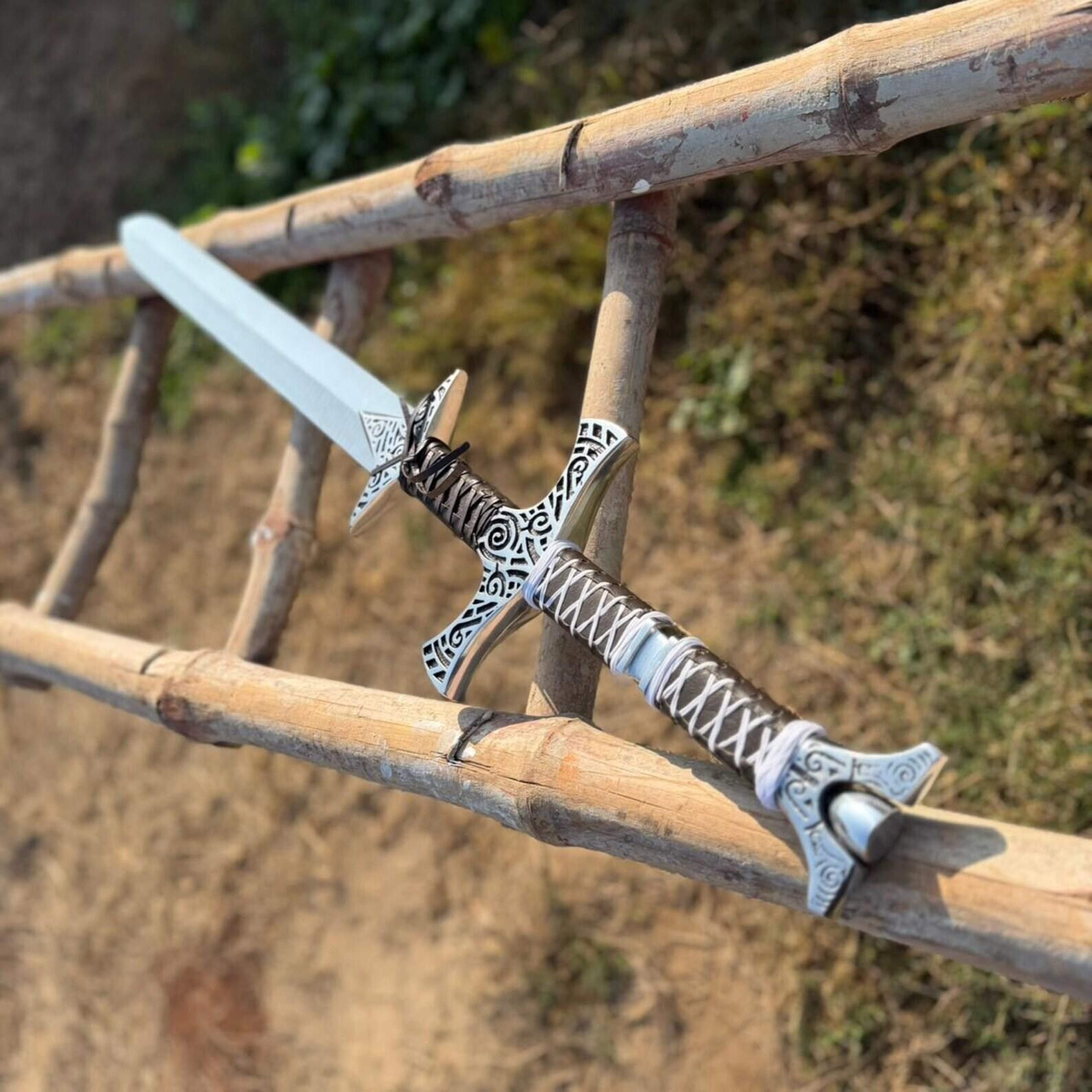 Handmade High Carbon Steel Fantasy Sword 36 With Leather Wrapped Handle Display Piece 4