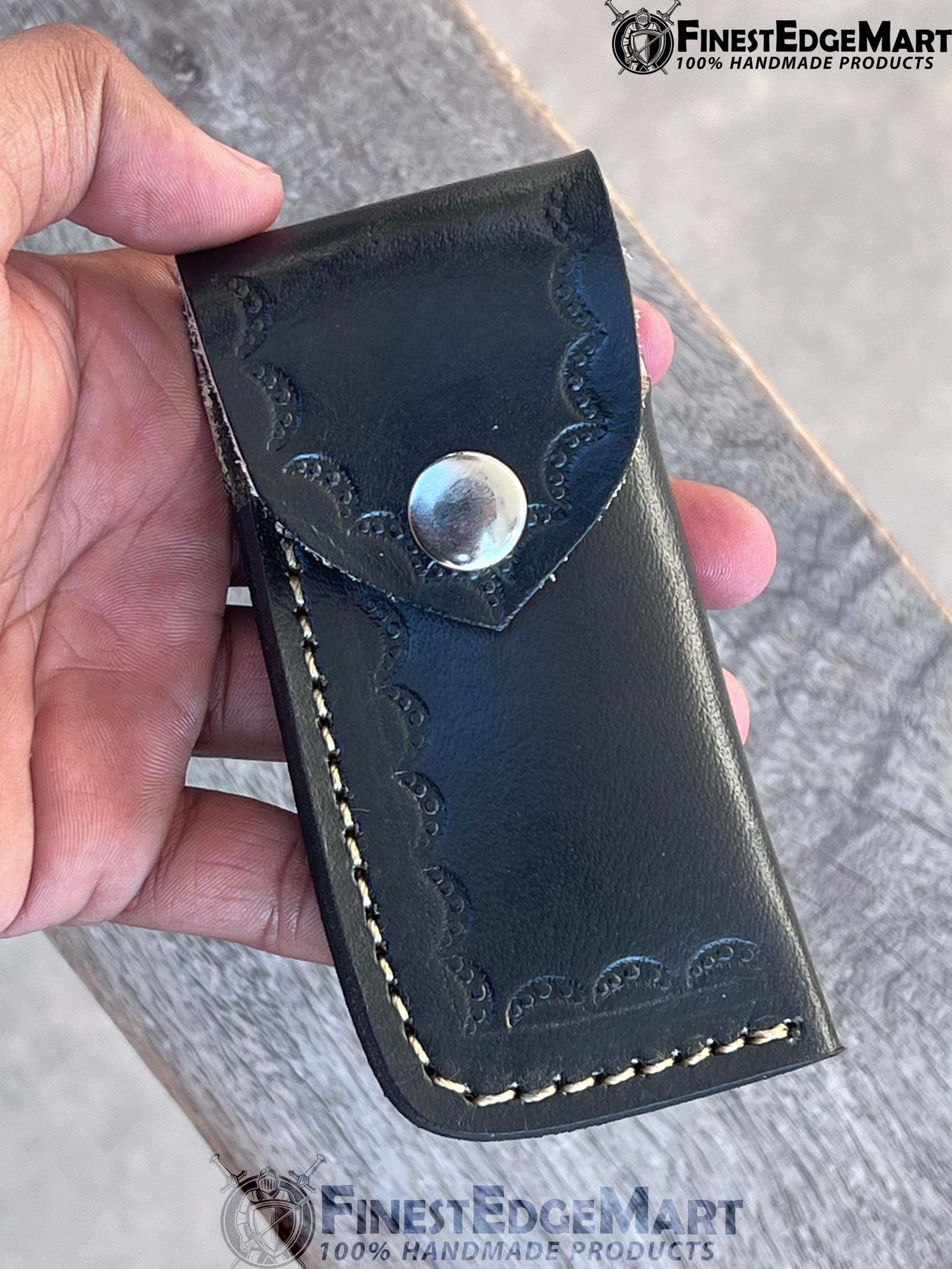 FinestHandmade Damascus Folding Knife With Rosewood Handle  Compact Collectible Pocket Knife For Ou