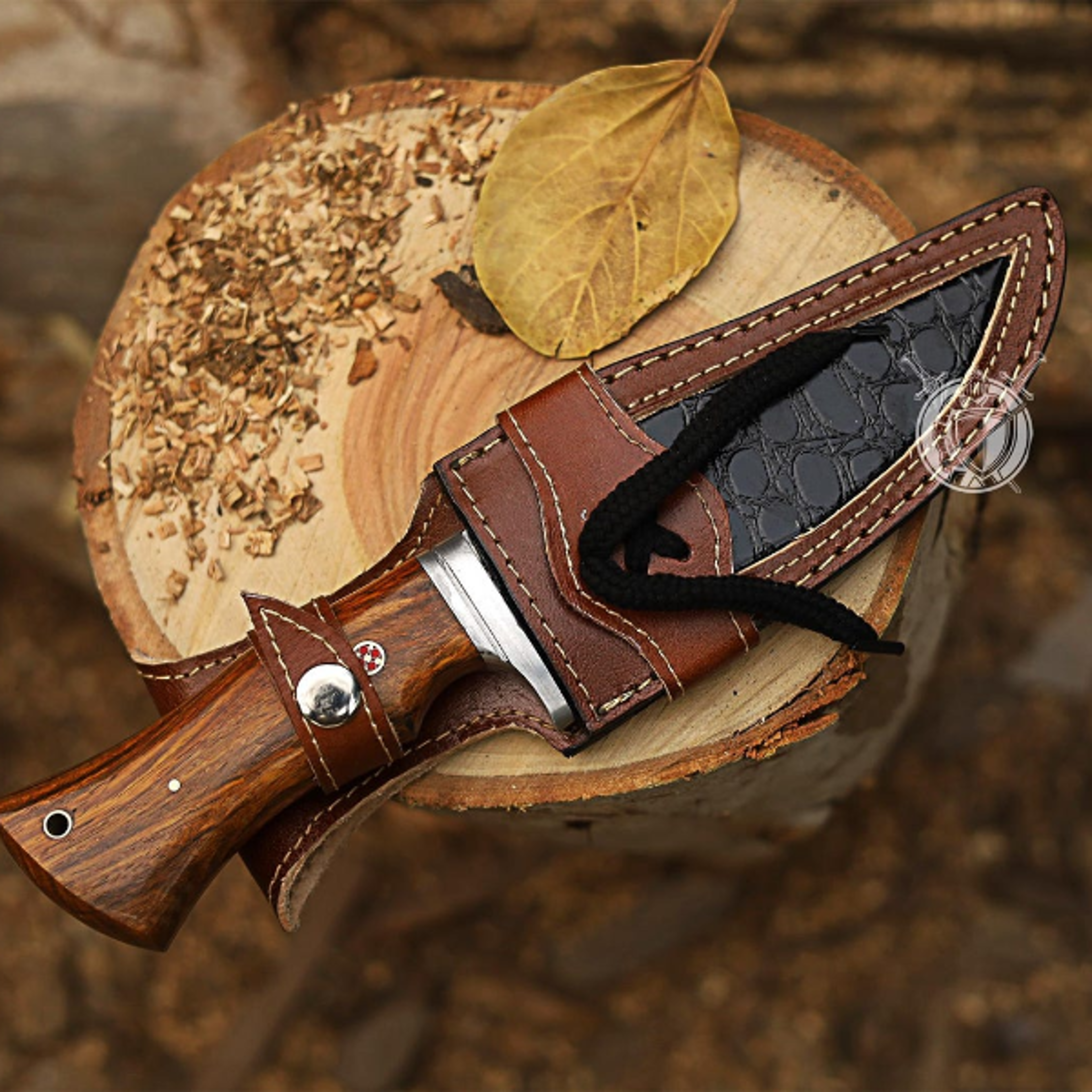 Handmade Damascus Steel Hunting Knife Gift For Him Fathers Day Groomsmen Gift Camping Knife 8