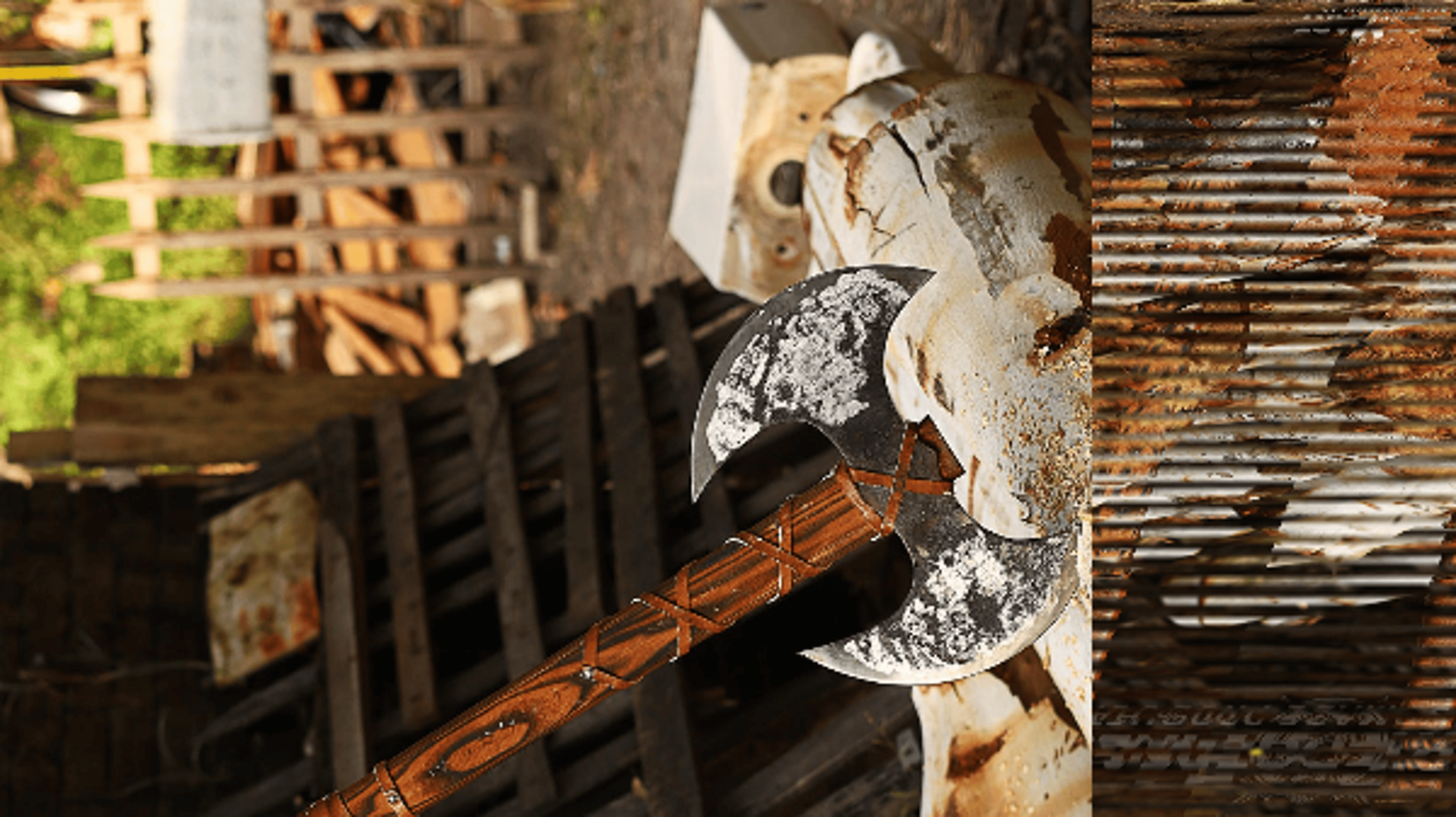 Handcrafted Carbon Steel Viking Axe  Engraved Handle With Leather Sheath And Premium Sheath Include