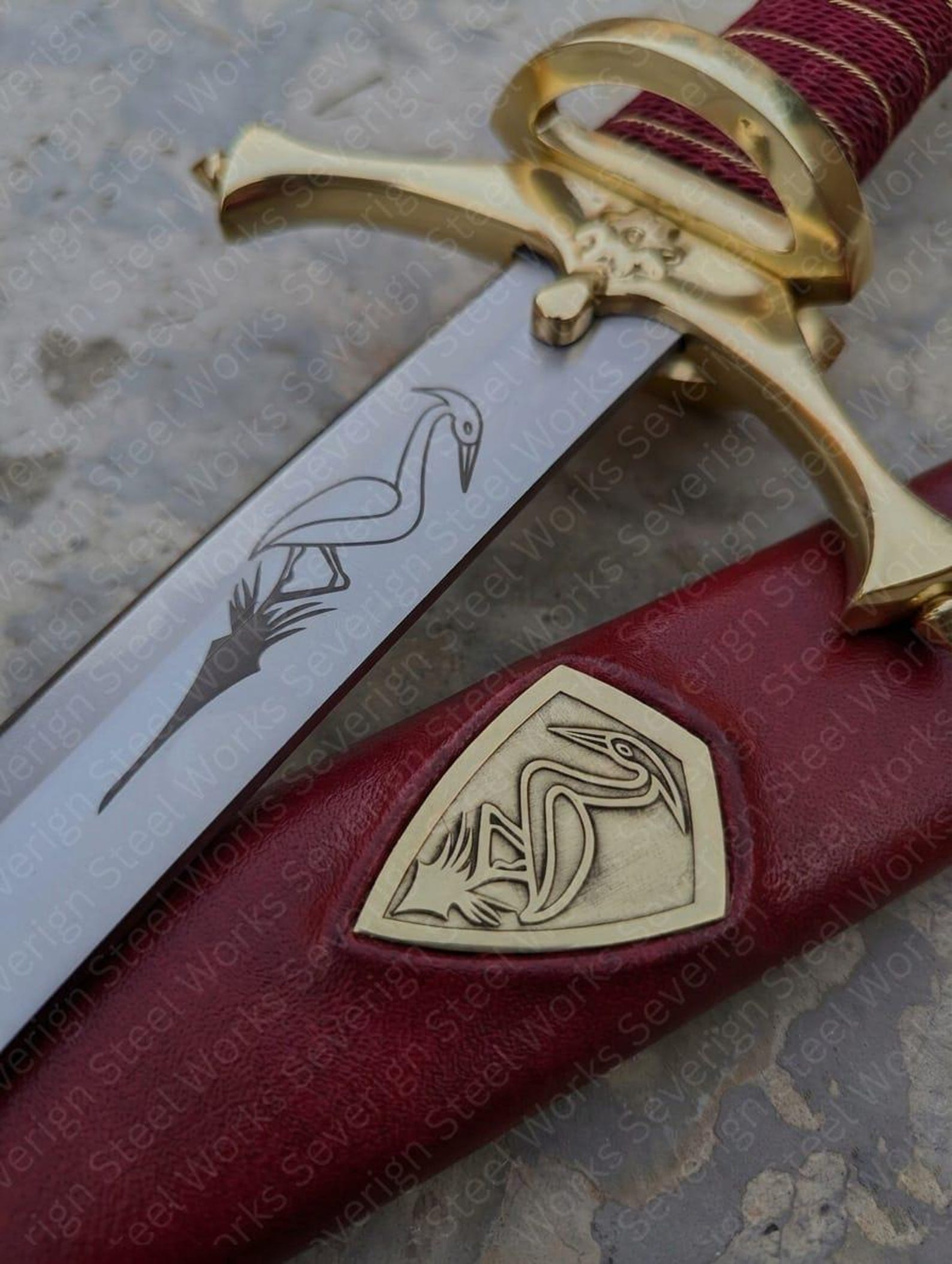 Authentic 42 Carbon Steel Viking Greatsword Handcrafted Leather Scabbard Collectors Fantasy R 9