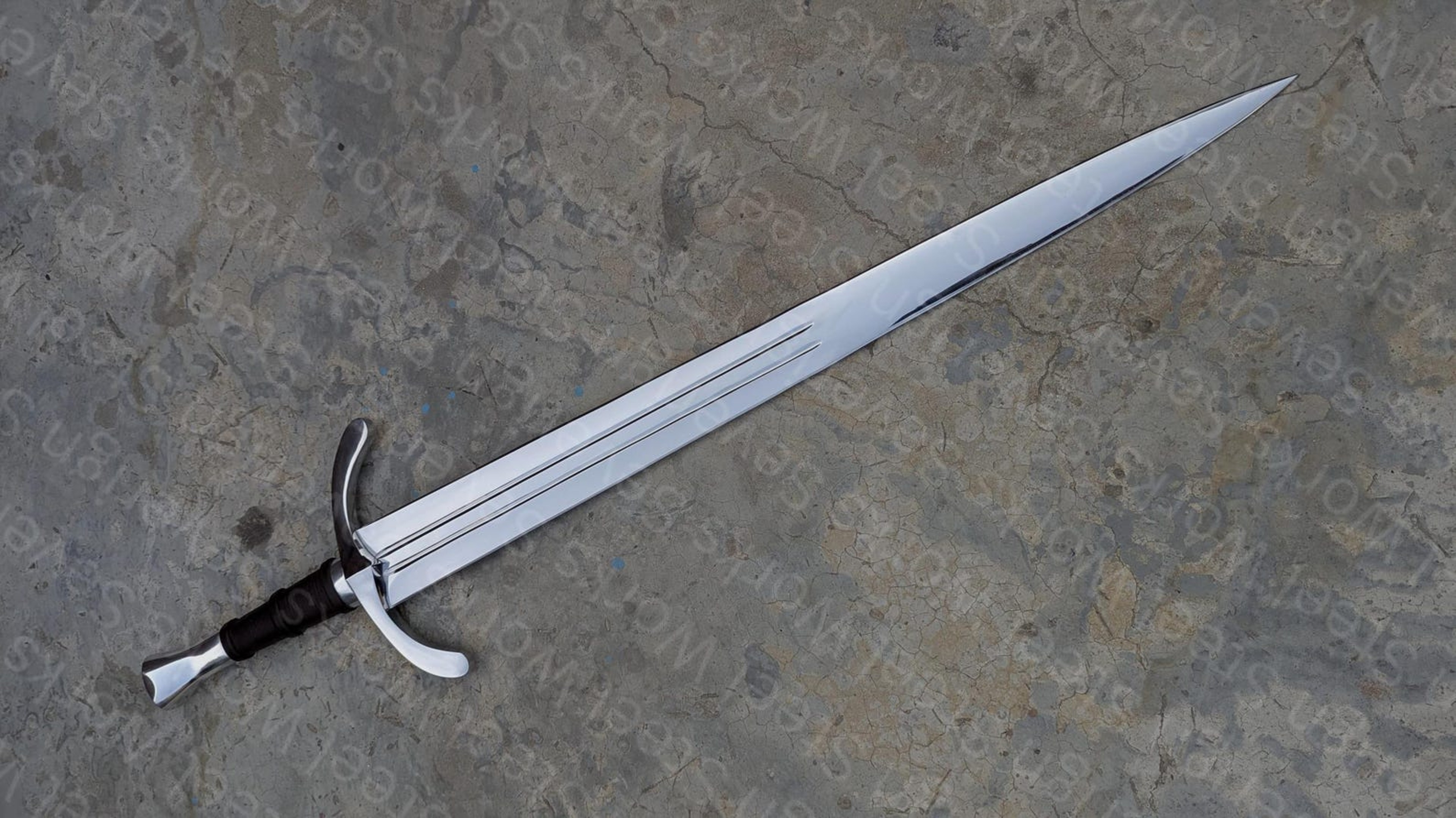 40 D2 Steel Honshu Historic Collectible Handmade Medieval Display Piece With Leather Scabbard 7