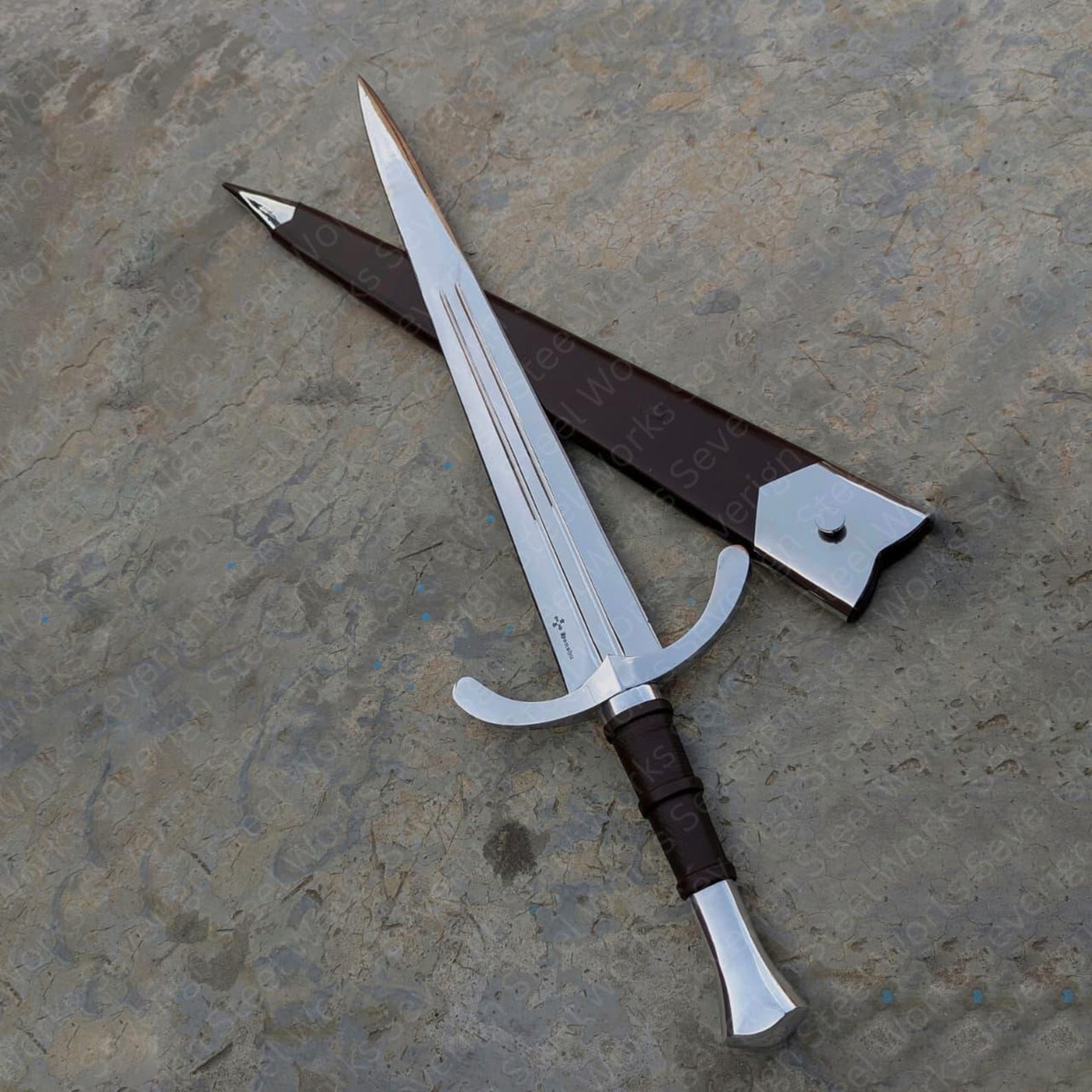 40 D2 Steel Honshu Historic Collectible Handmade Medieval Display Piece With Leather Scabbard 2