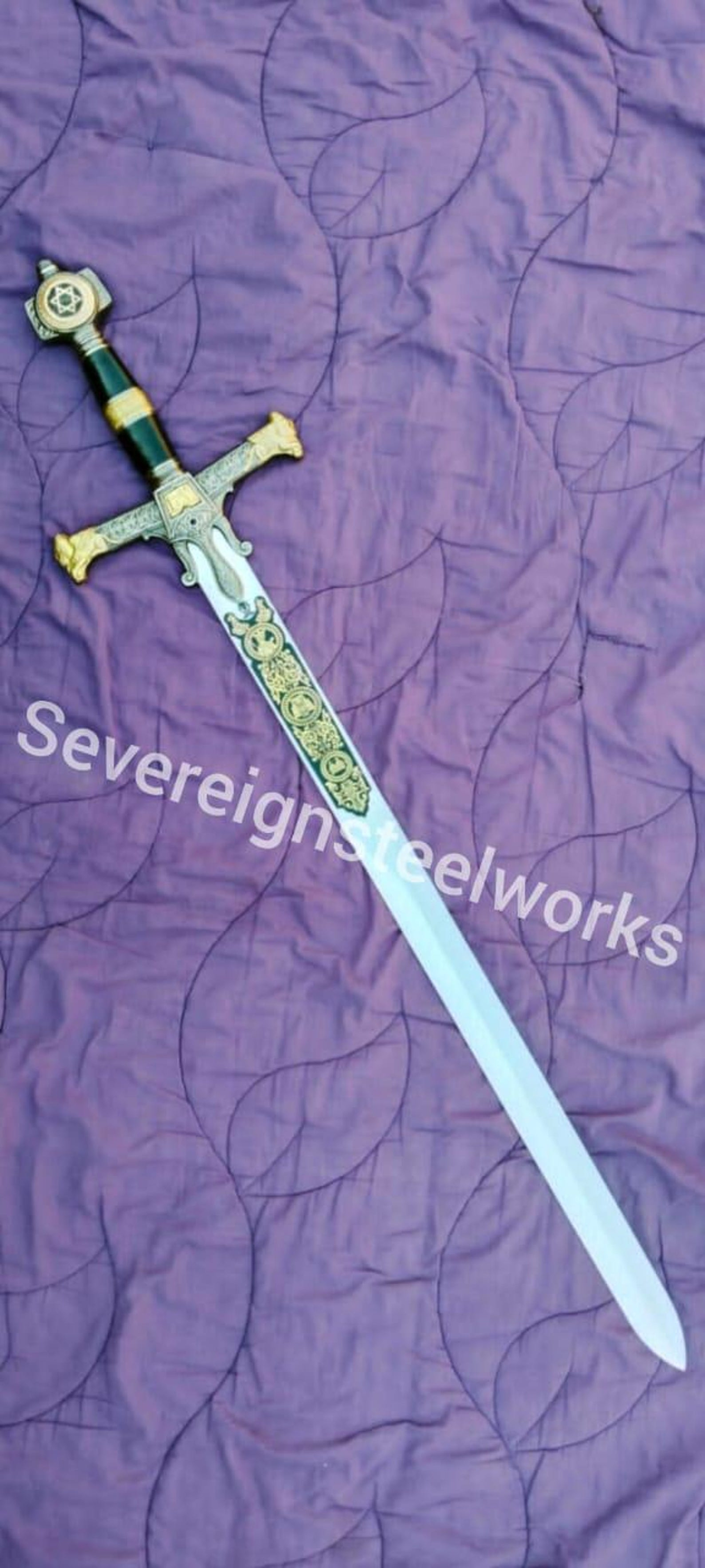 Deluxe King Solomon Sword Authentic Collectible Replica Premium Stainless Steel Blade Exquis 2