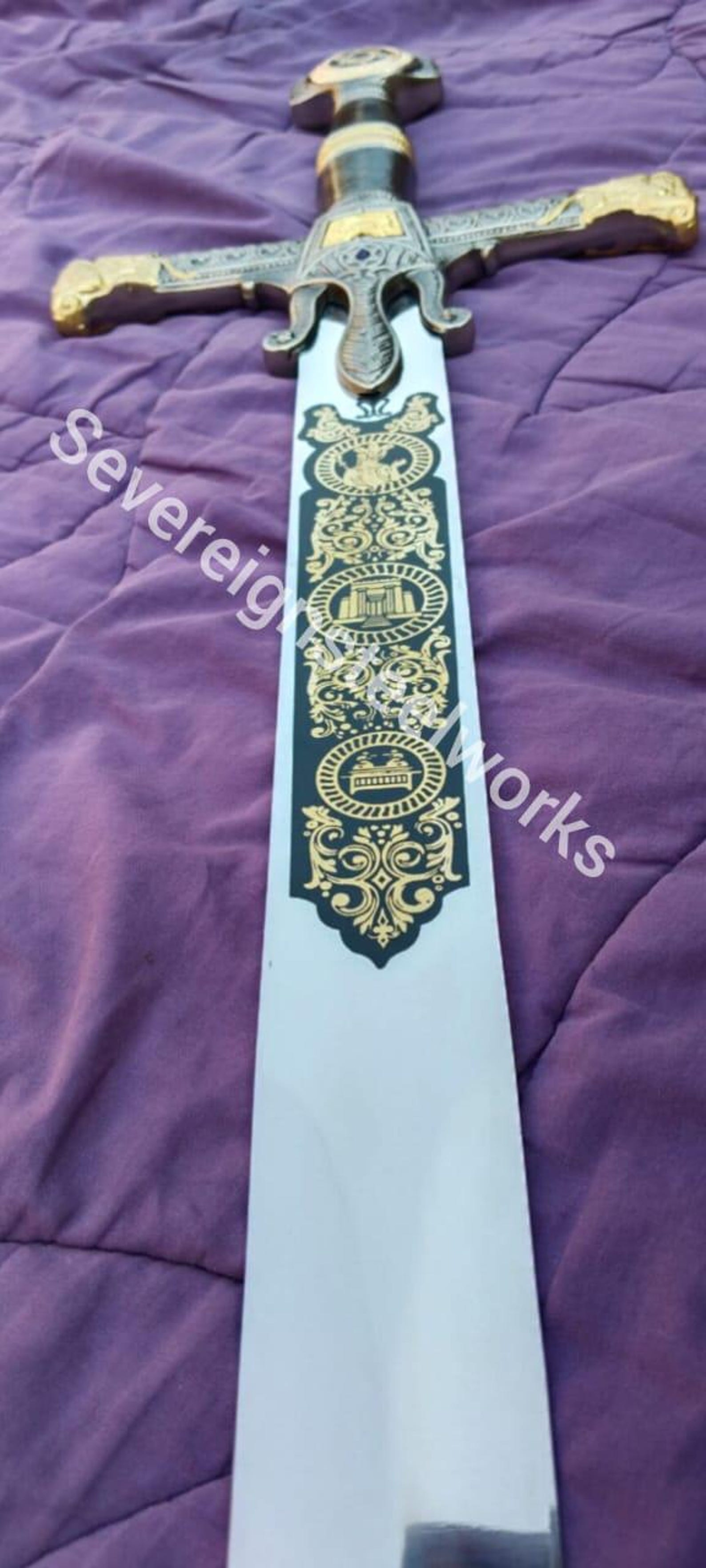 Deluxe King Solomon Sword Authentic Collectible Replica Premium Stainless Steel Blade Exquis 7
