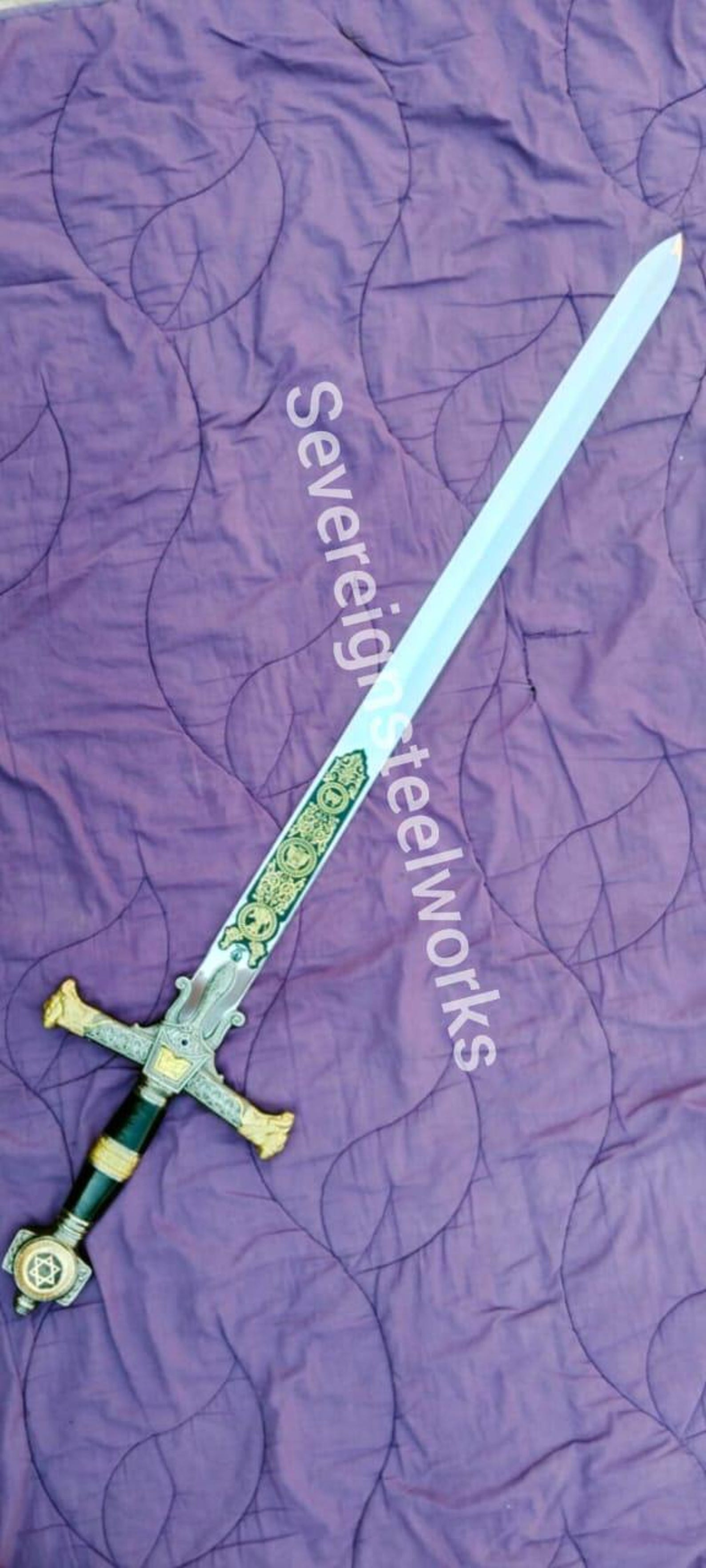 Deluxe King Solomon Sword Authentic Collectible Replica Premium Stainless Steel Blade Exquis 4