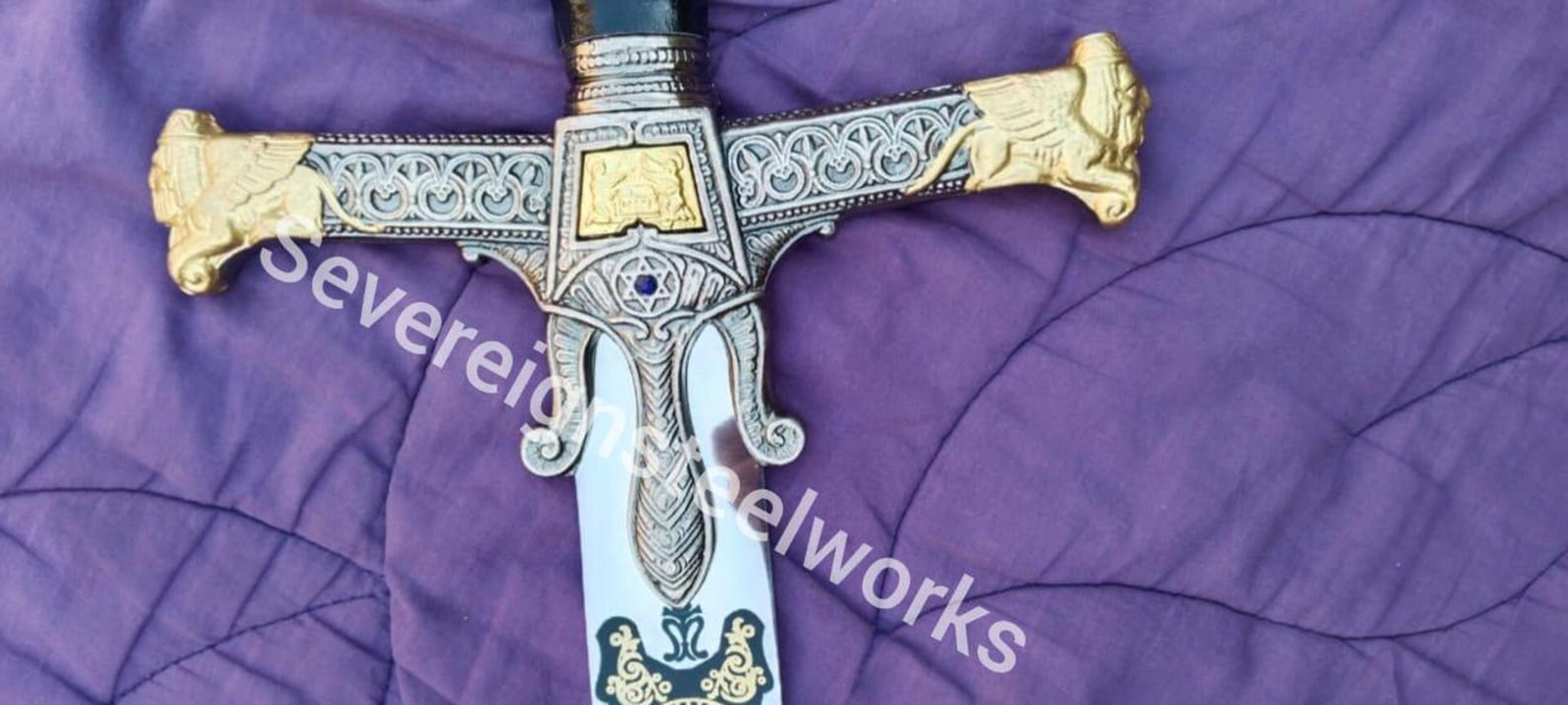 Deluxe King Solomon Sword Authentic Collectible Replica Premium Stainless Steel Blade Exquis 9