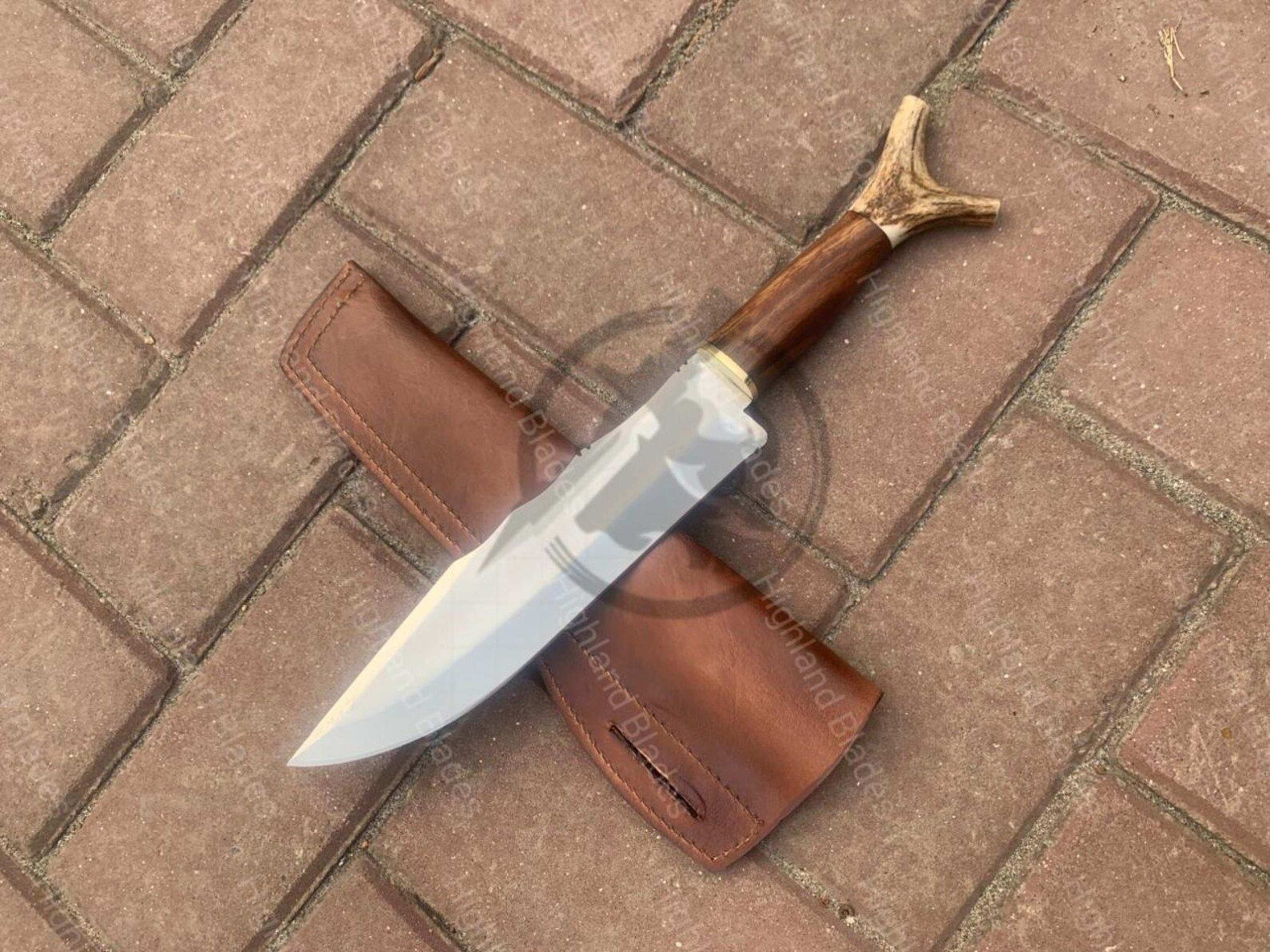Legend Of The Fall Inspired Handmade Bowie Knife Premium Steel Blade Stag Horn Handle Leather 2