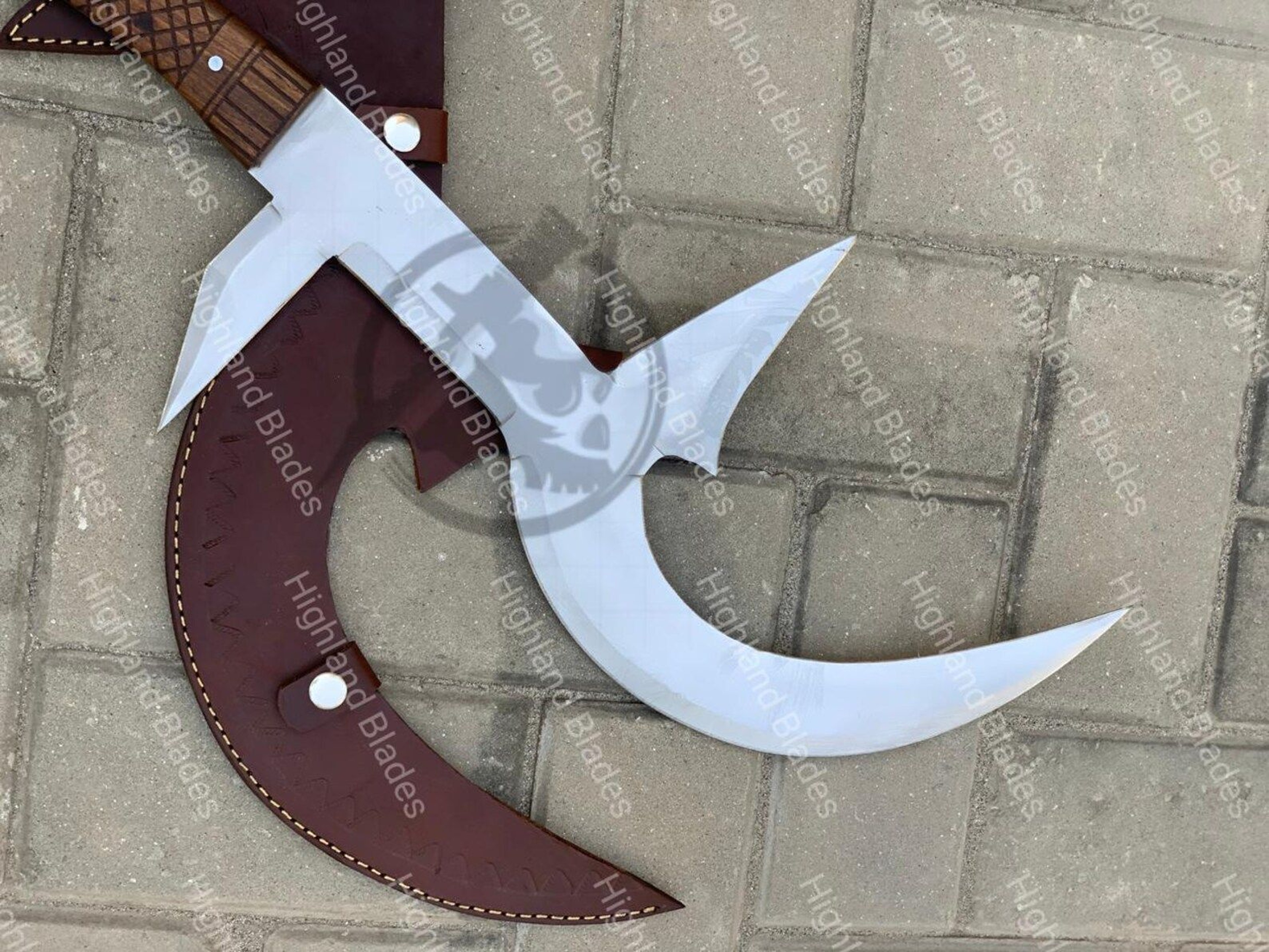 Handmade African Hunga Munga Knife Pangboche 5160 Steel Replica With Authentic Leather Sheath 7