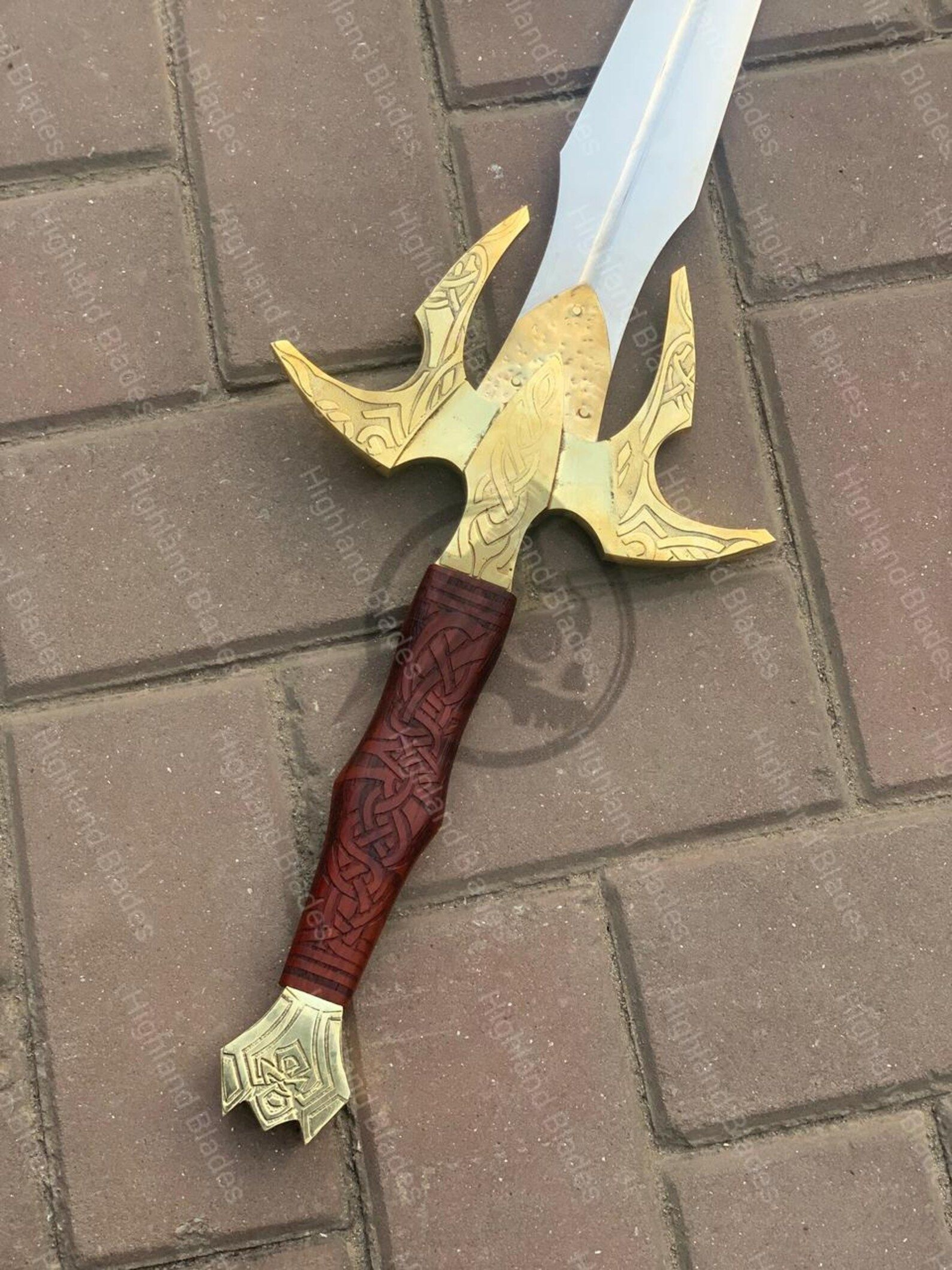 Handmade Dawnbreaker Fantasy Sword Legendary Mythic Blade With Quartz Emblem Premium Steel Lea 7