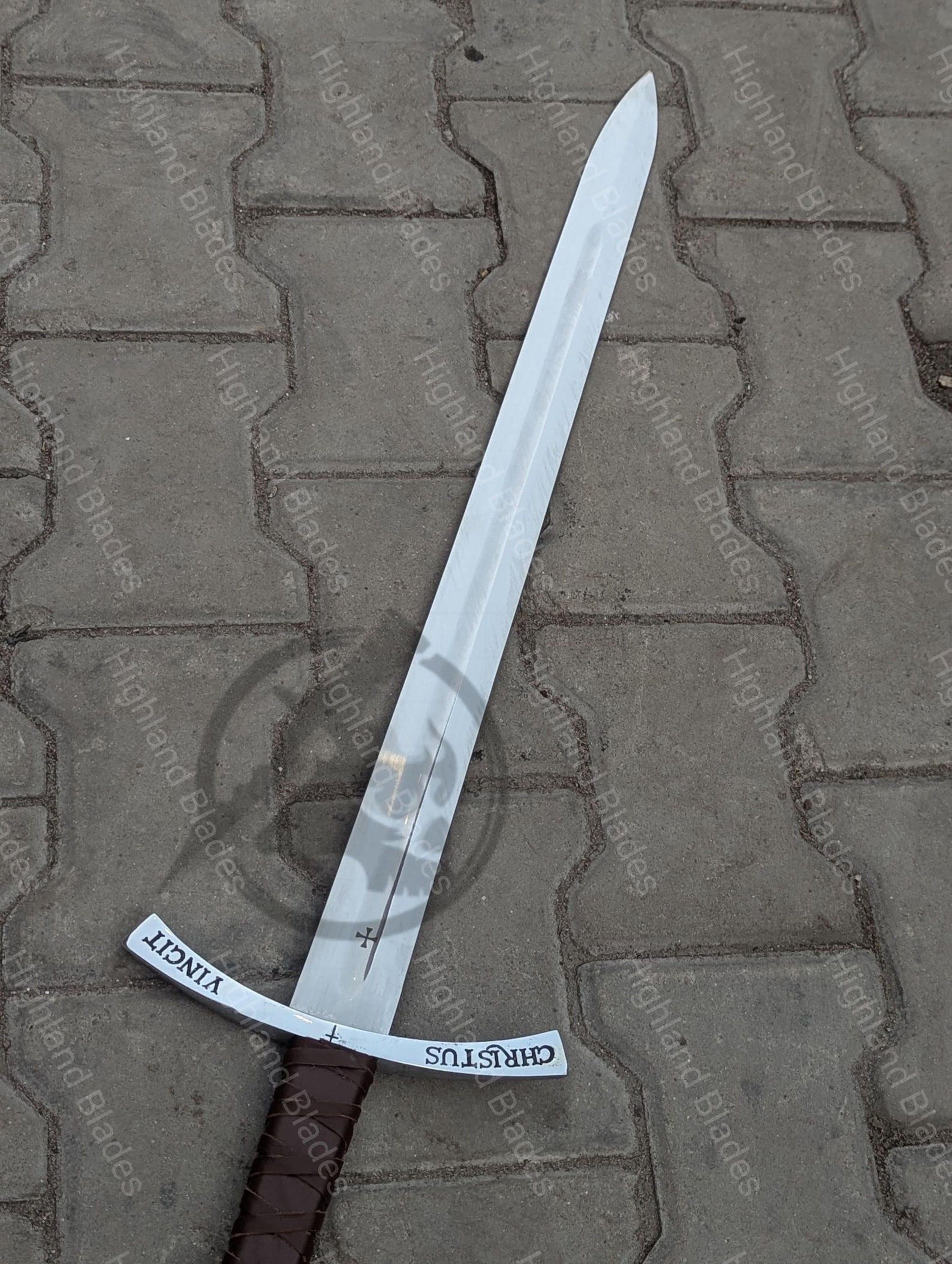 Faithkeeper Knight Sword 36 Polished Stainless Steel Collectible With Leather Scabbard Ideal 4