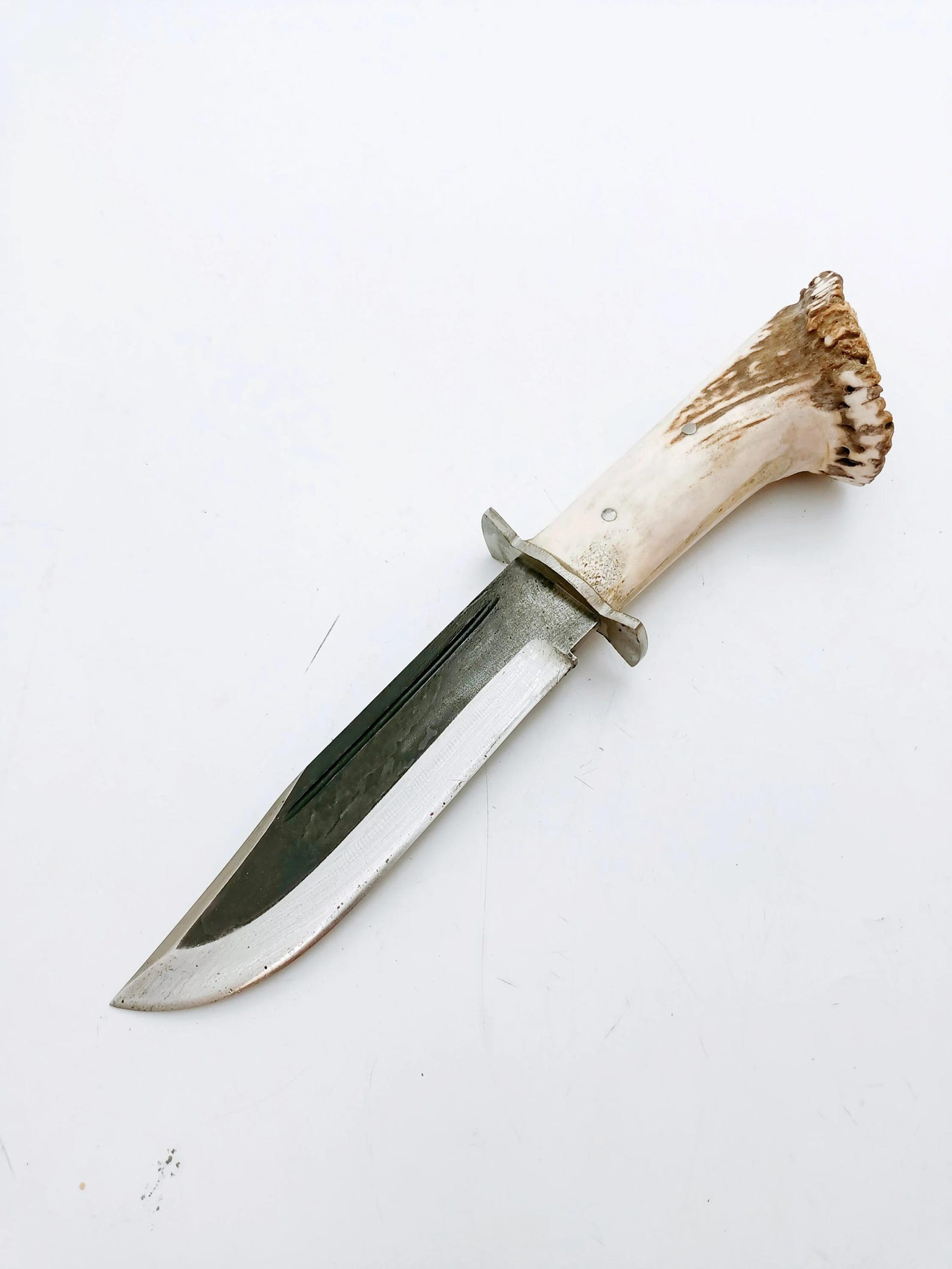 Handmade Deer Antler Handle Bushcraft Knife With Customizable Name Or Logo For Mens Full Tang Blade
