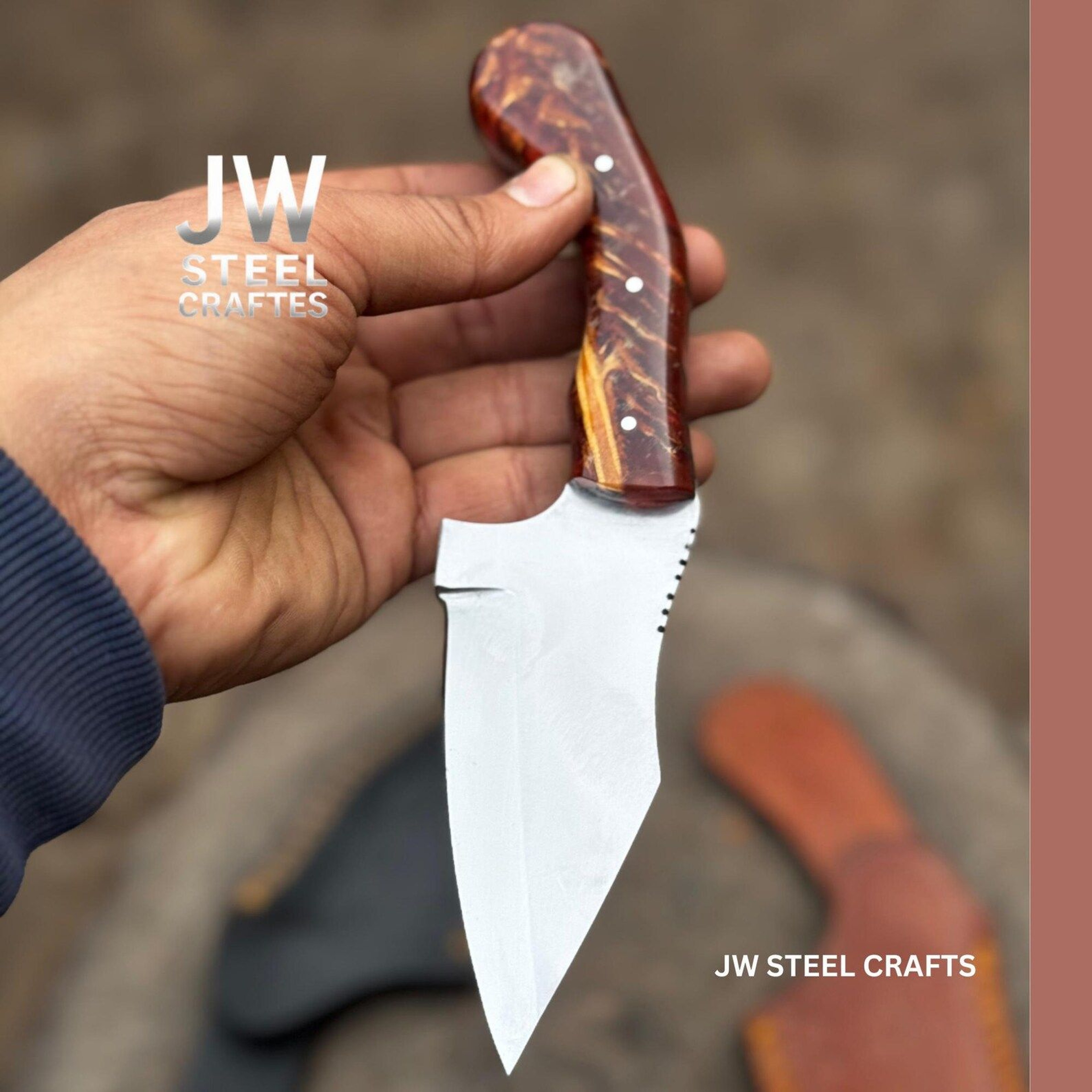 Handcrafted Folding Pocket Knife With Artisan Resin Handle And Stainless Steel Blade  Perfect 4