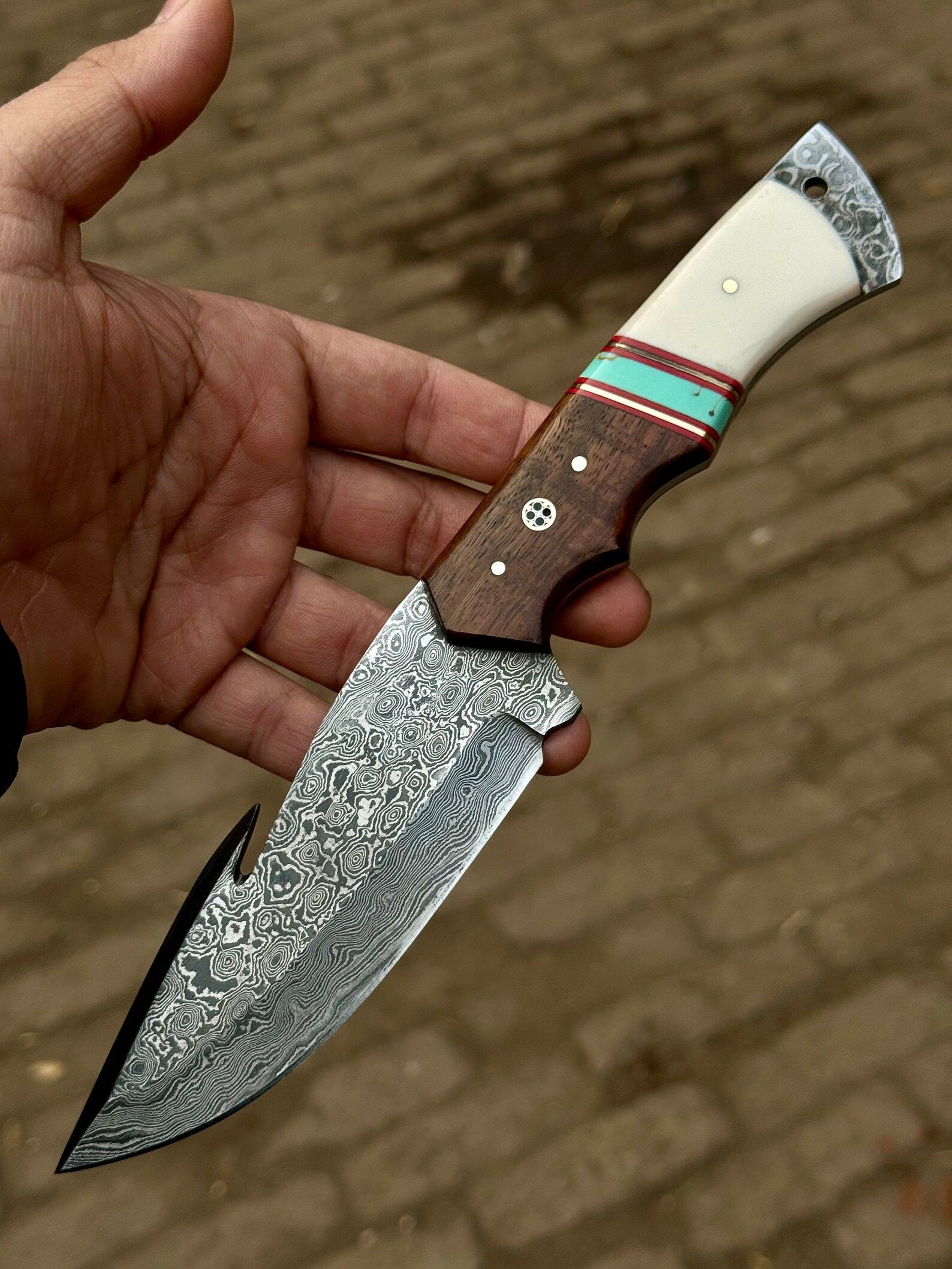 Handmade Bearing Steel Hunting Knife With Resin Rosewood Handle Full Tang Fixed Blade Knife Cus 0