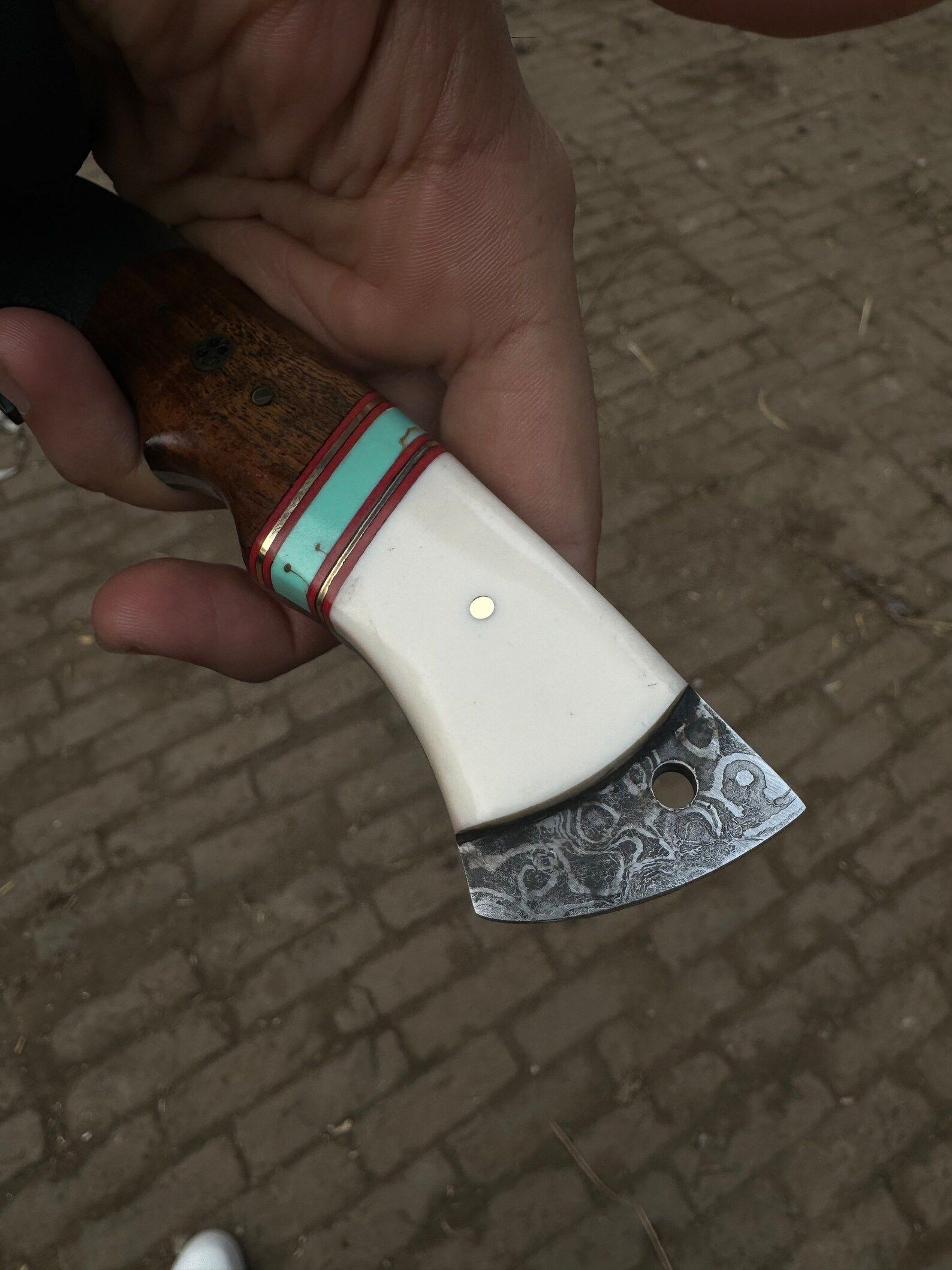 Handmade Bearing Steel Hunting Knife With Resin Rosewood Handle Full Tang Fixed Blade Knife Cus 4