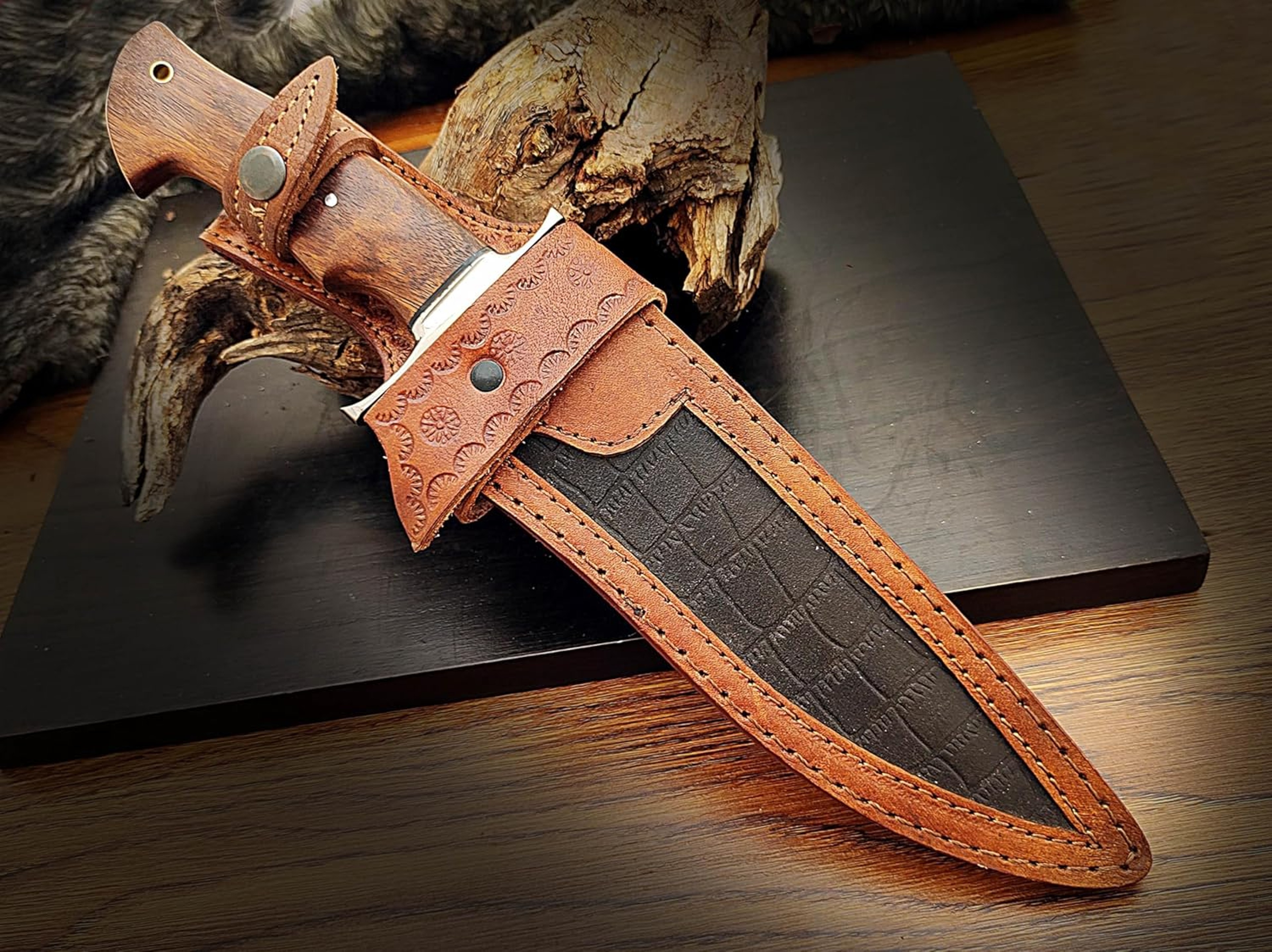 135 Inches Full Tang Handmade Bowie Knife Fixed Blade Hunting Knife Camping Knife Bushcraft Knife 7