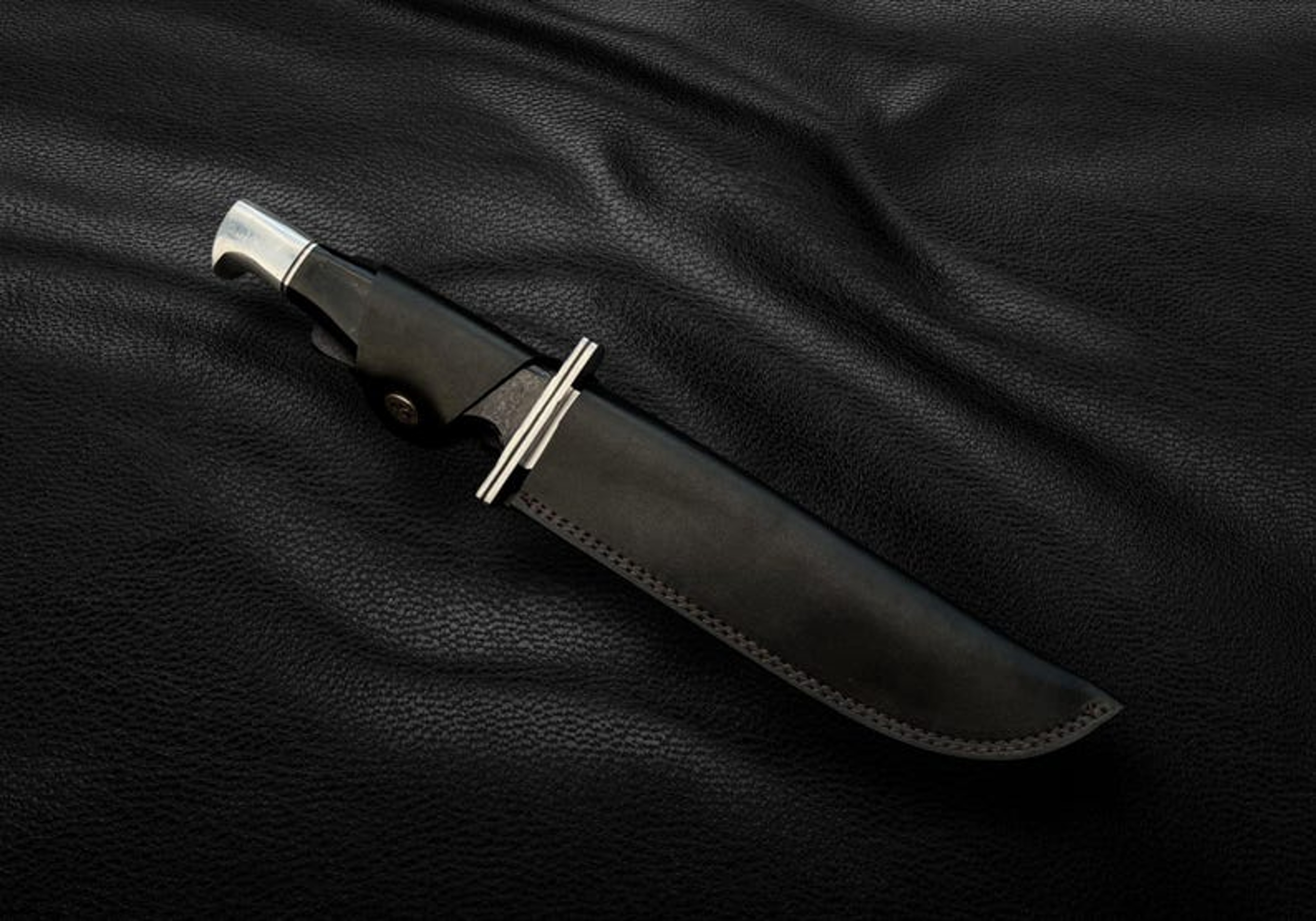 Handmade Scream Replica Knife With Leather Sheath  Buck 120 Ghost Face Knife  Movie Knife  Replica  2