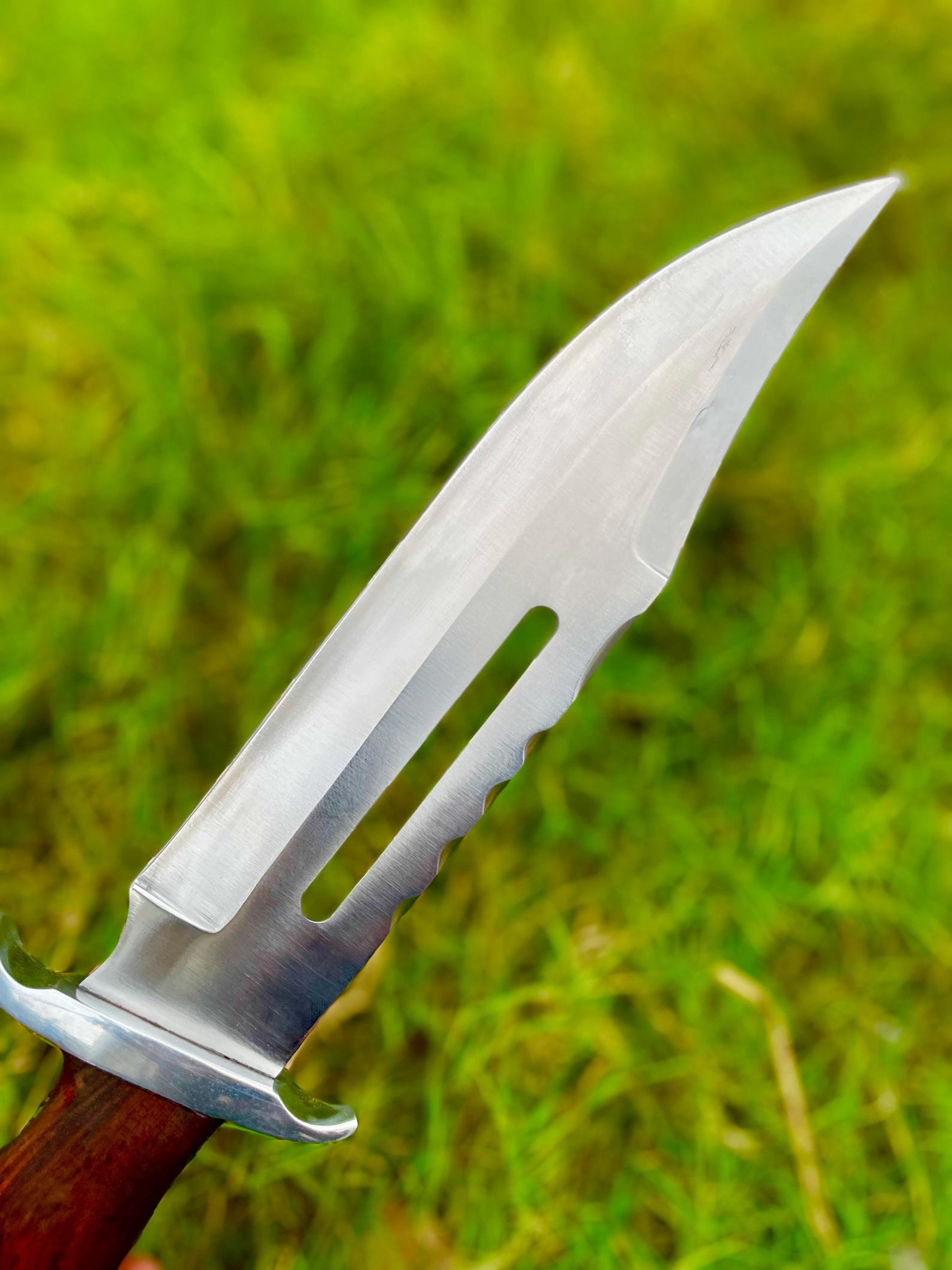 Premium Stainless Steel Rambo Hunting Knife With Leather Sheath Outdoor Gift  Collector Fixed Blade 2