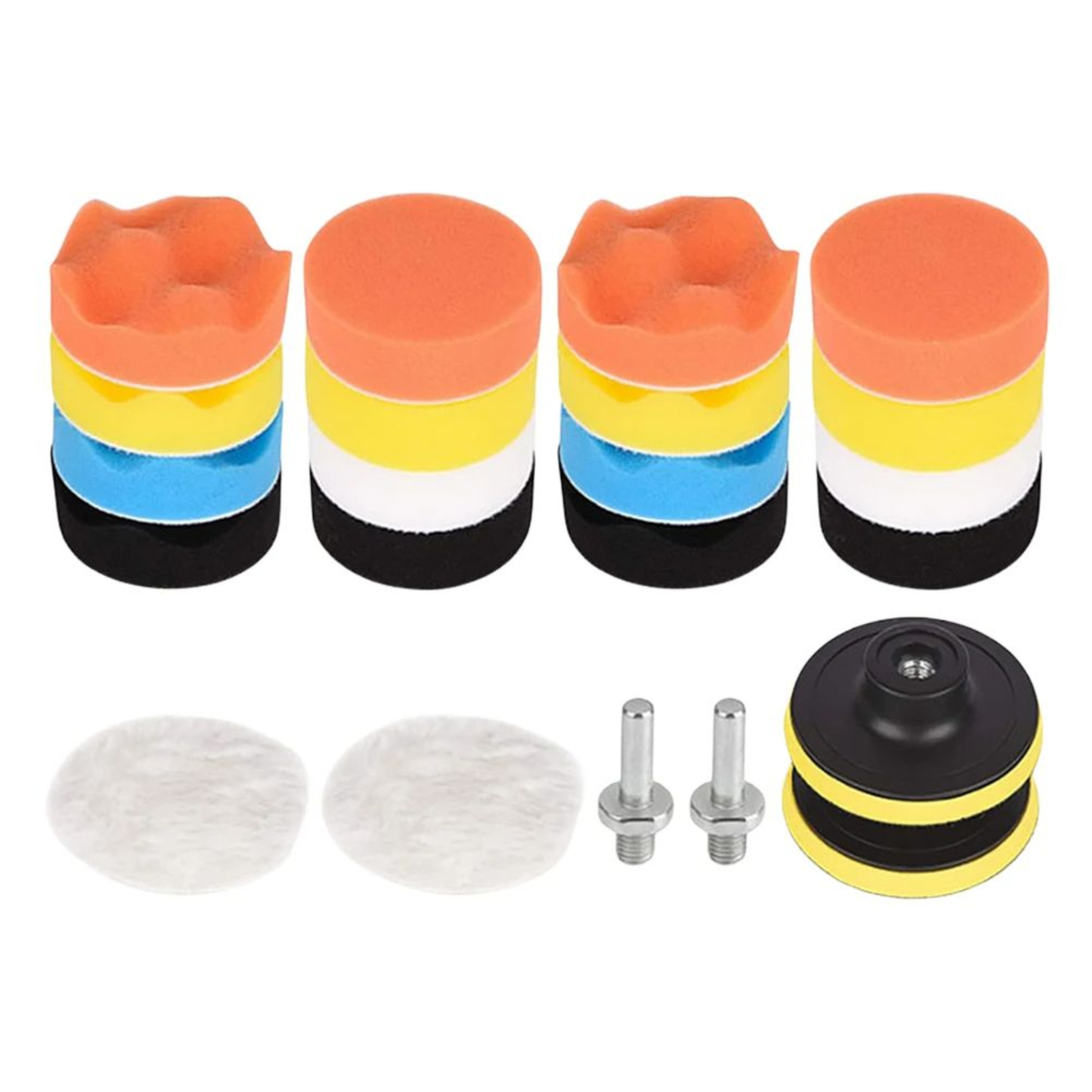 Polishing Sponge Pads Kit Washable Wool Foam Buffing Waxing Clean Polish Set For Car Polisher Motor 1