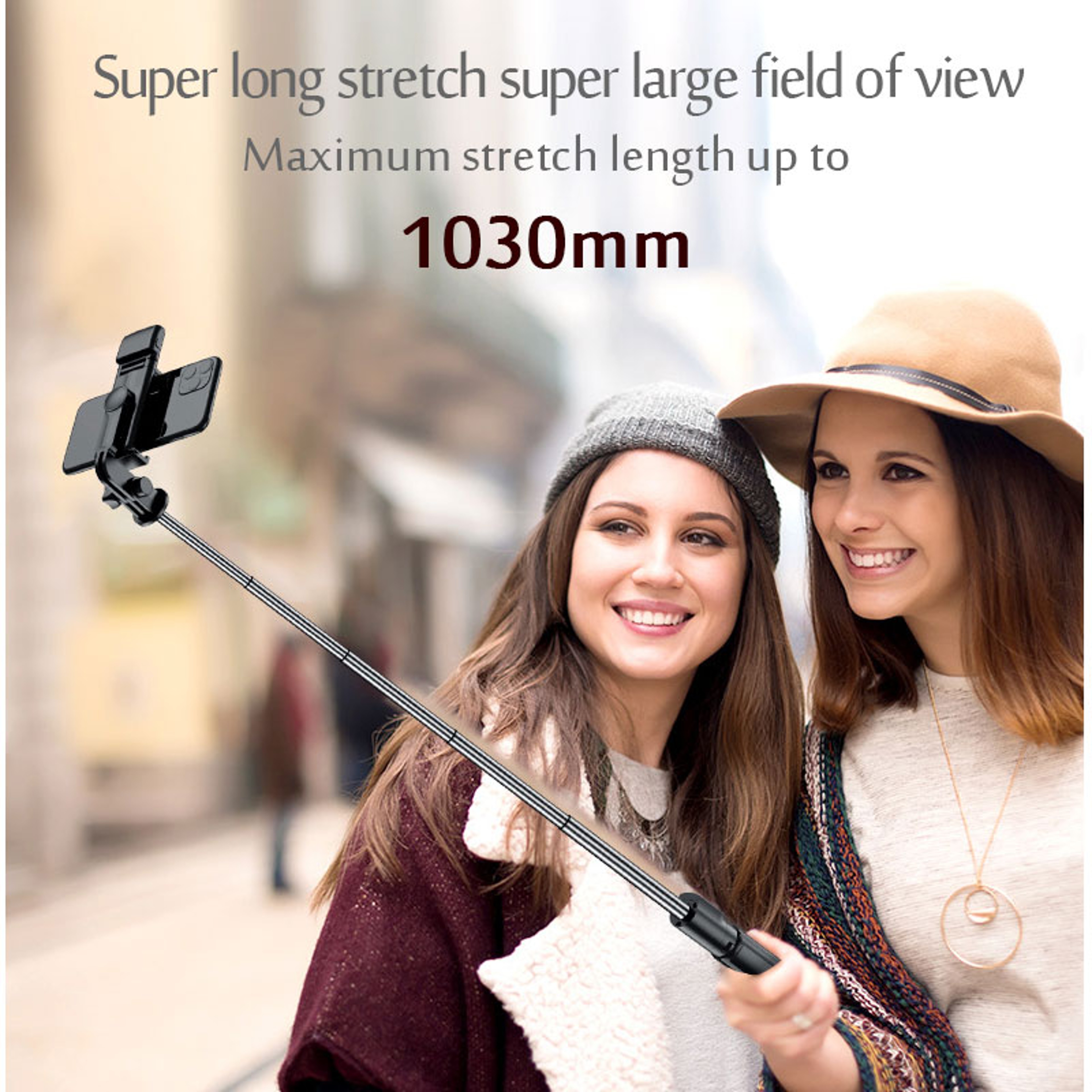Portable Bluetooth Selfie Stick with Tripod, Retractable Multifunctional Phone Holder & Wireless Remote Shutter – view 2
