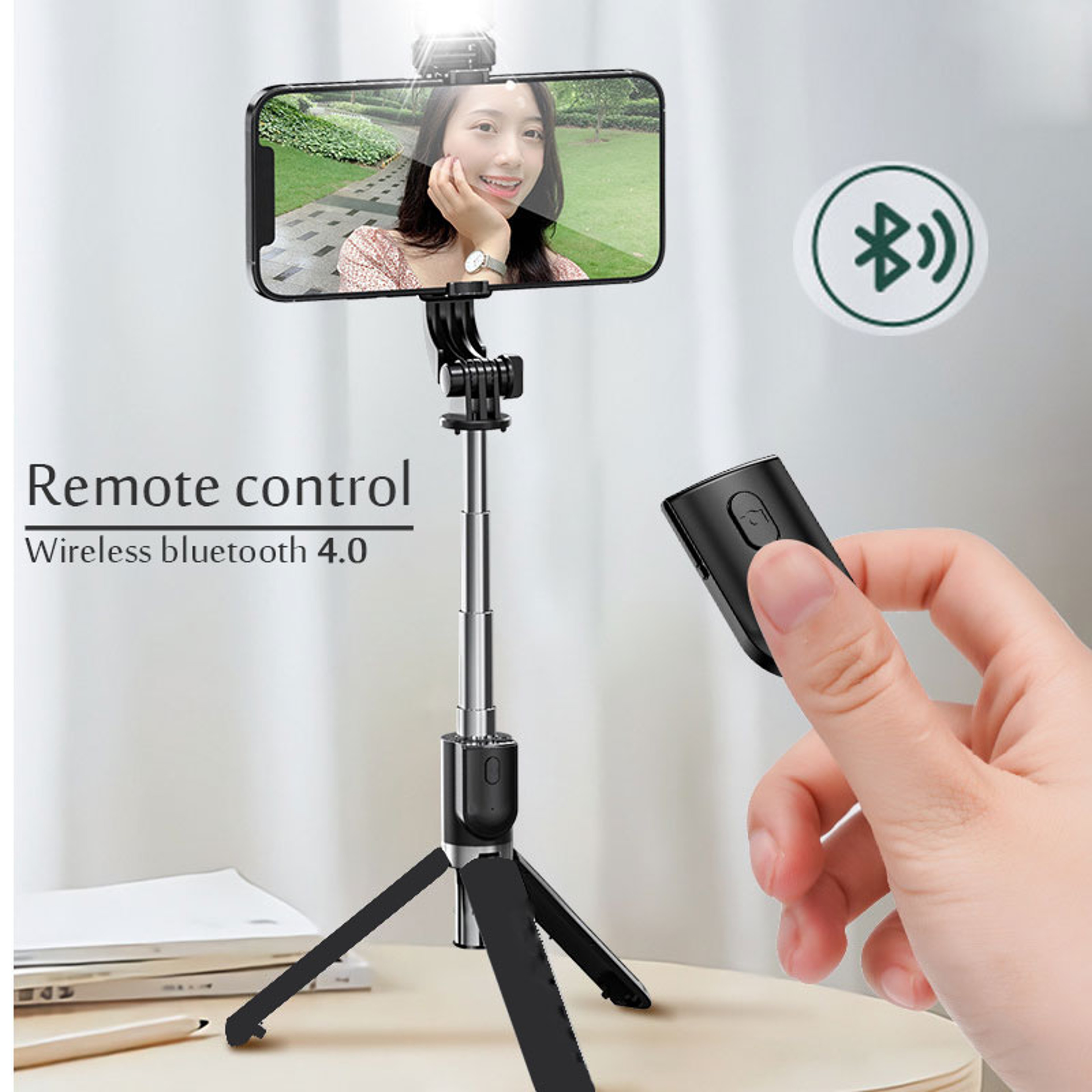 Portable Bluetooth Selfie Stick with Tripod, Retractable Multifunctional Phone Holder & Wireless Remote Shutter – view 5