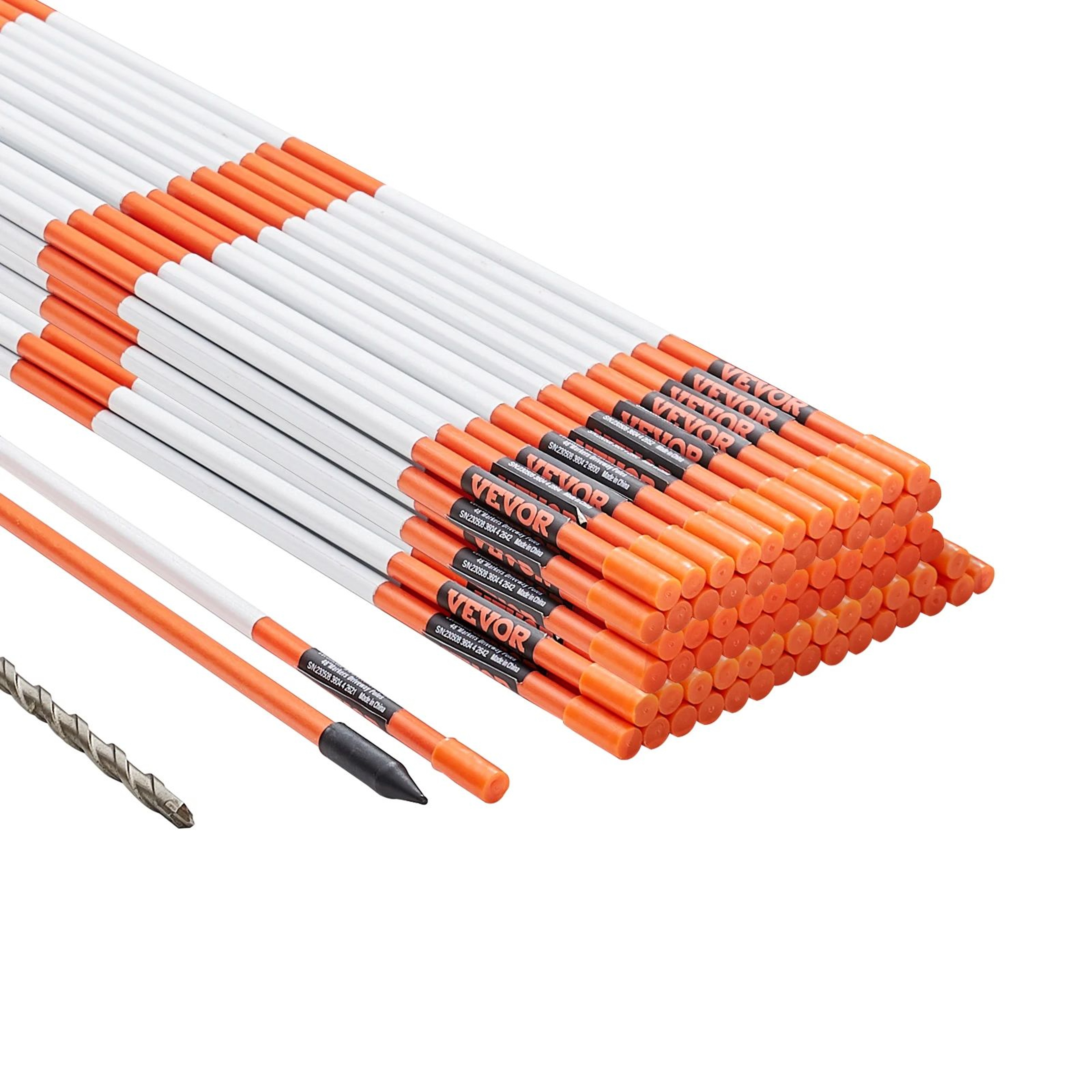 Fiberglass Driveway Markers Diameter Fiberglass Poles Snow Stakes With Reflective Tape 0