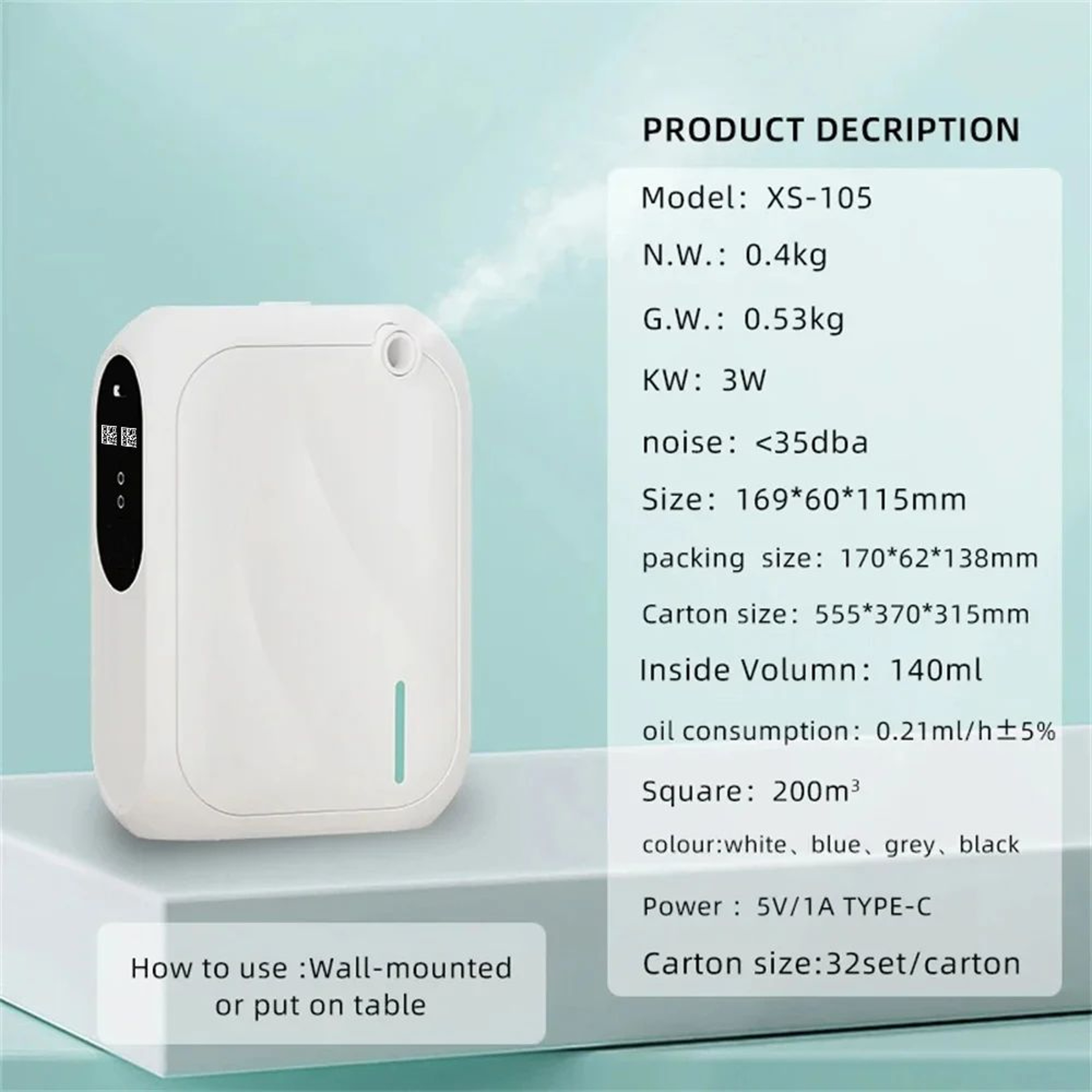 Scent Machine Hotel Aroma Diffuser Wall Mounted Essential Oil Diffuser For Home Fragrance  Aromathe 4