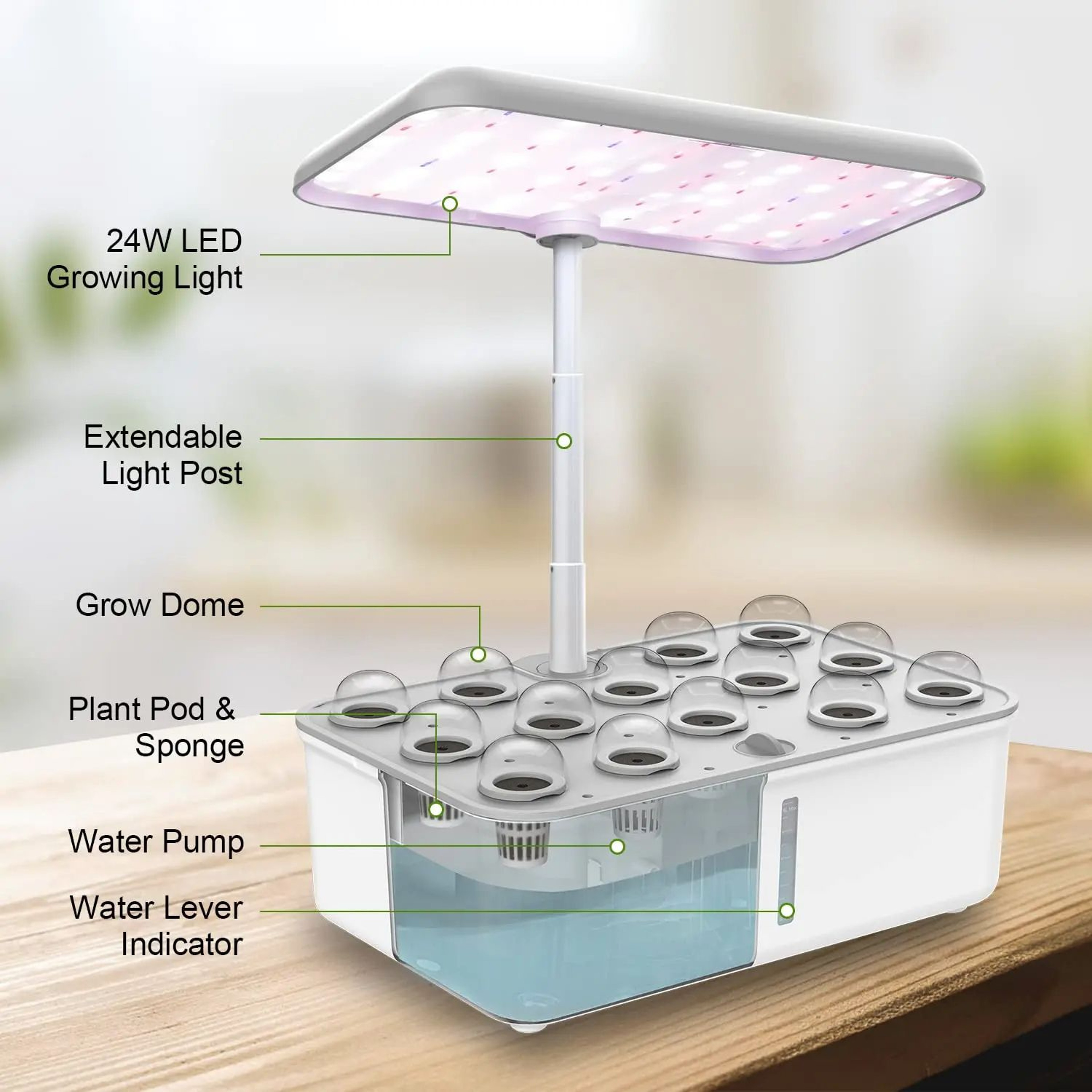 Hydroponics Growing System With LED Grow Light And Auto Pump Smart Indoor Herb Gardening Kit Plante 4