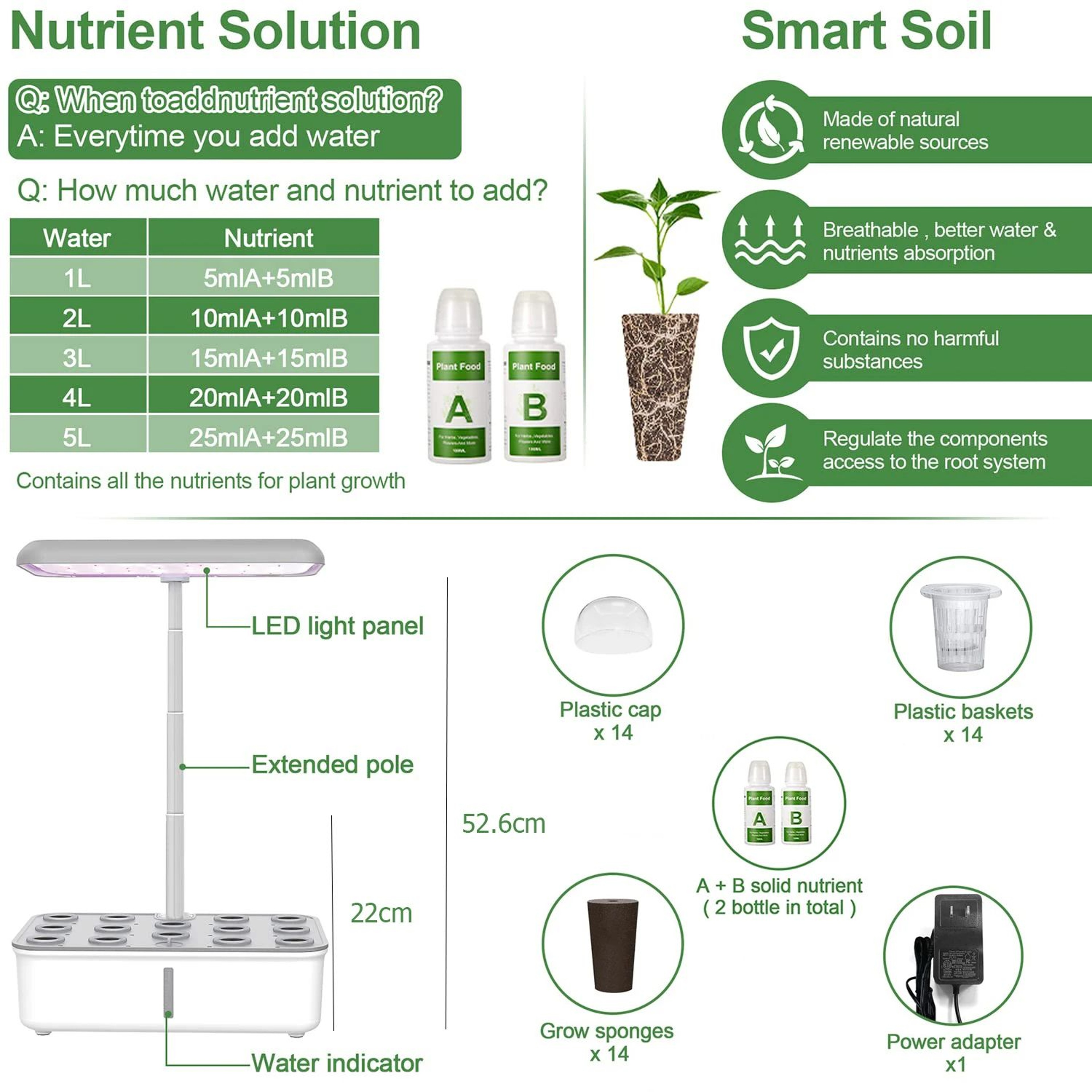 Hydroponics Growing System With LED Grow Light And Auto Pump Smart Indoor Gardening System Herb Gar 5