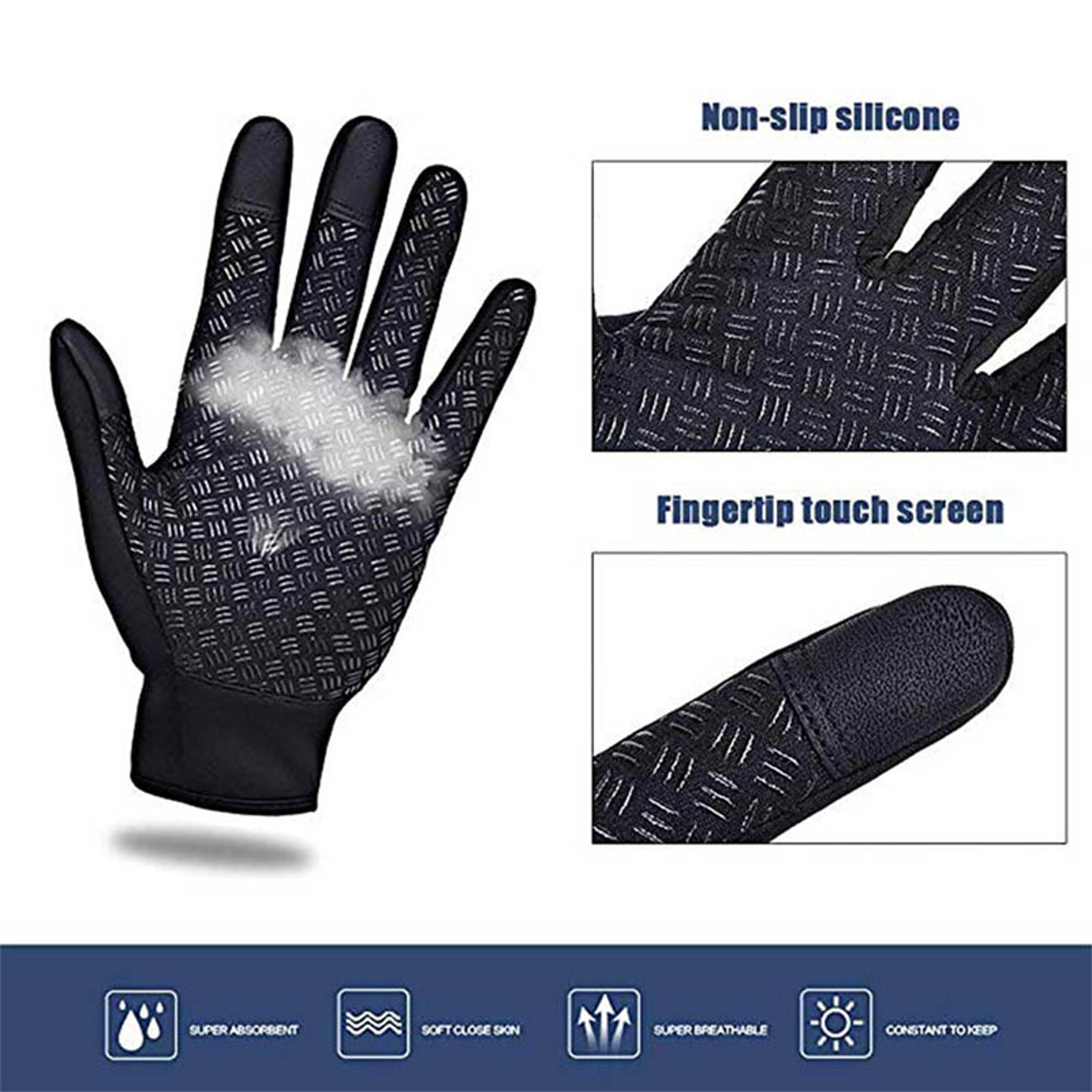Winter Gloves for Men Waterproof Windproof Cold Weather Gloves Touchscreen Zipper Gloves for Snowboard Motorcycle – view 5