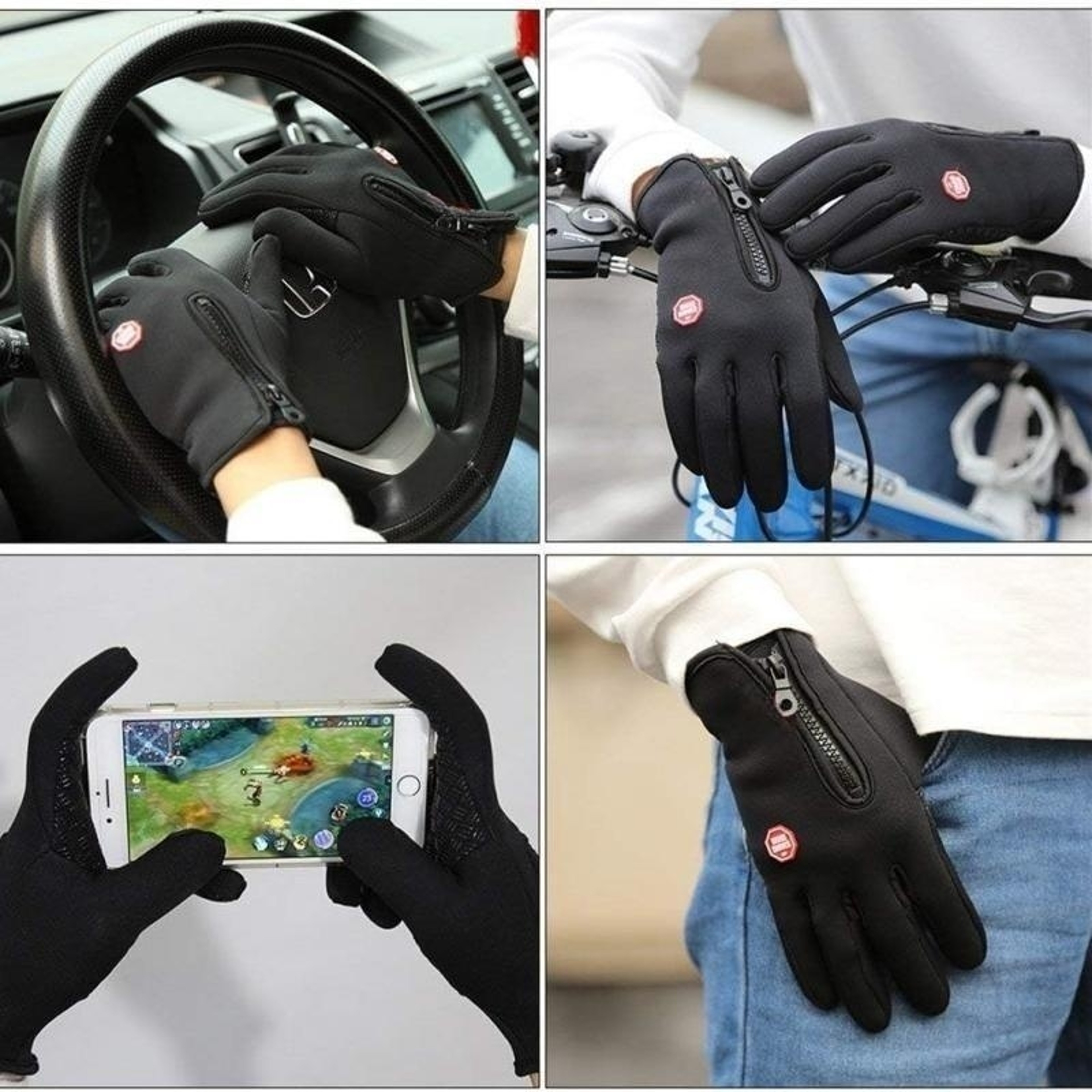 Winter Gloves for Men Waterproof Windproof Cold Weather Gloves Touchscreen Zipper Gloves for Snowboard Motorcycle – view 6