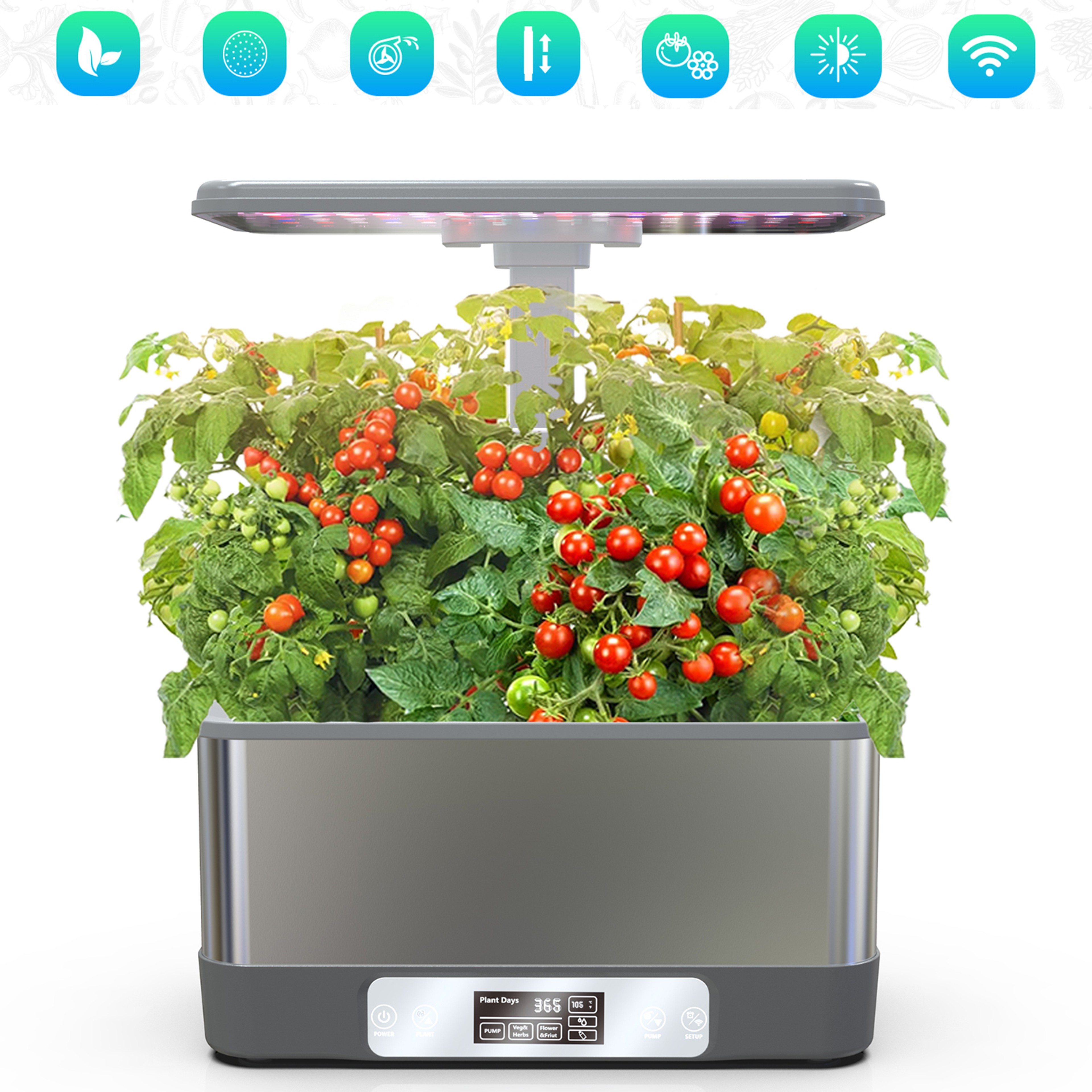 Hydroponics Growing System Kit 8-Pod WiFi Indoor Garden with LED Grow Light & Remote, Soilless Herb Planter Box – view 6