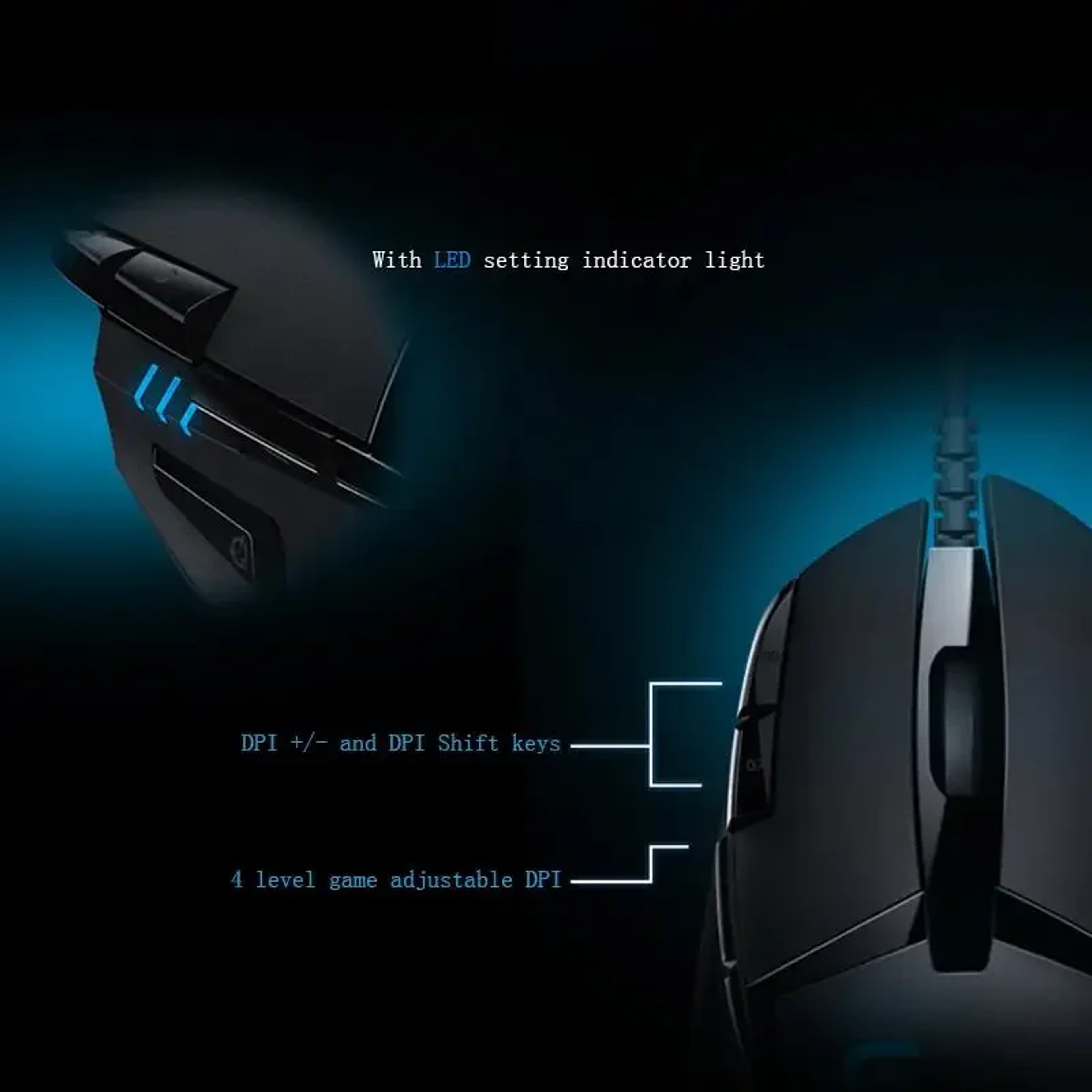 Logitech Hyperion Fury Gaming Mouse, Wired Optical Sensor, FPS Gaming Mouse for PC, Precision Computer Mouse – view 3