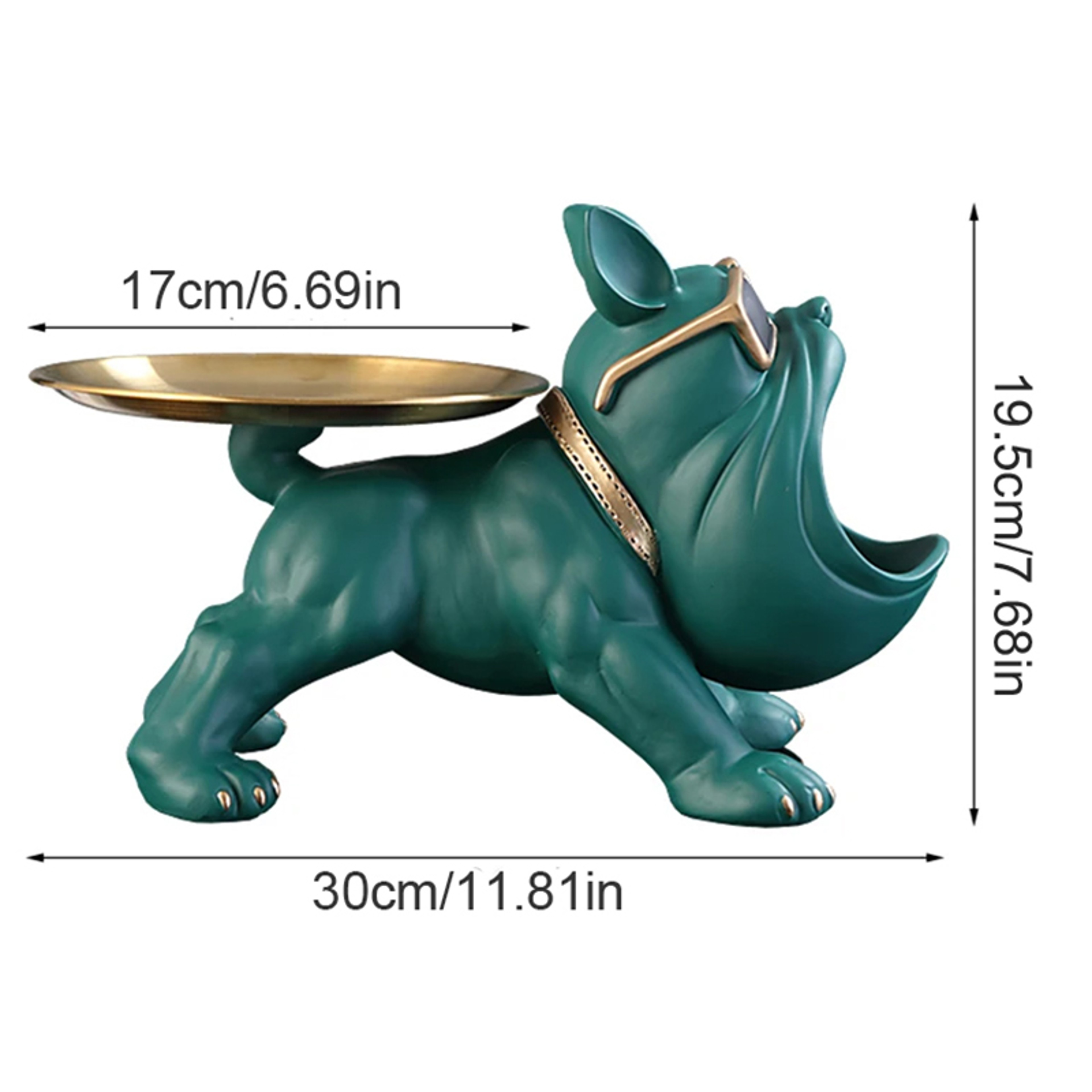30cm Home Decor Bulldog Figurine, Resin Dog Statue Storage Box Animal Ornament & Art Sculpture for Living Room, Office – view 5