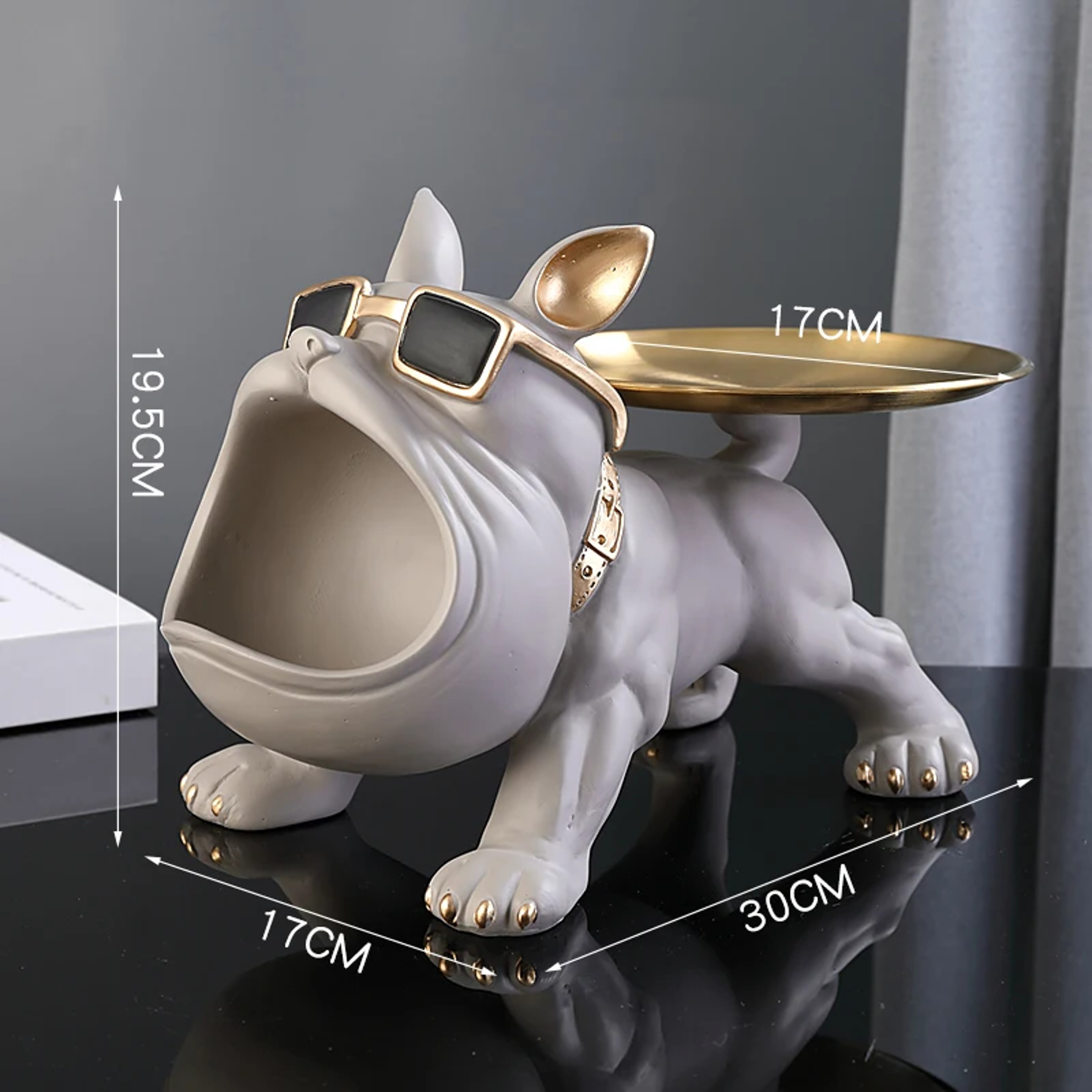 30cm Home Decor Bulldog Figurine, Resin Dog Statue Storage Box Animal Ornament & Art Sculpture for Living Room, Office – view 7