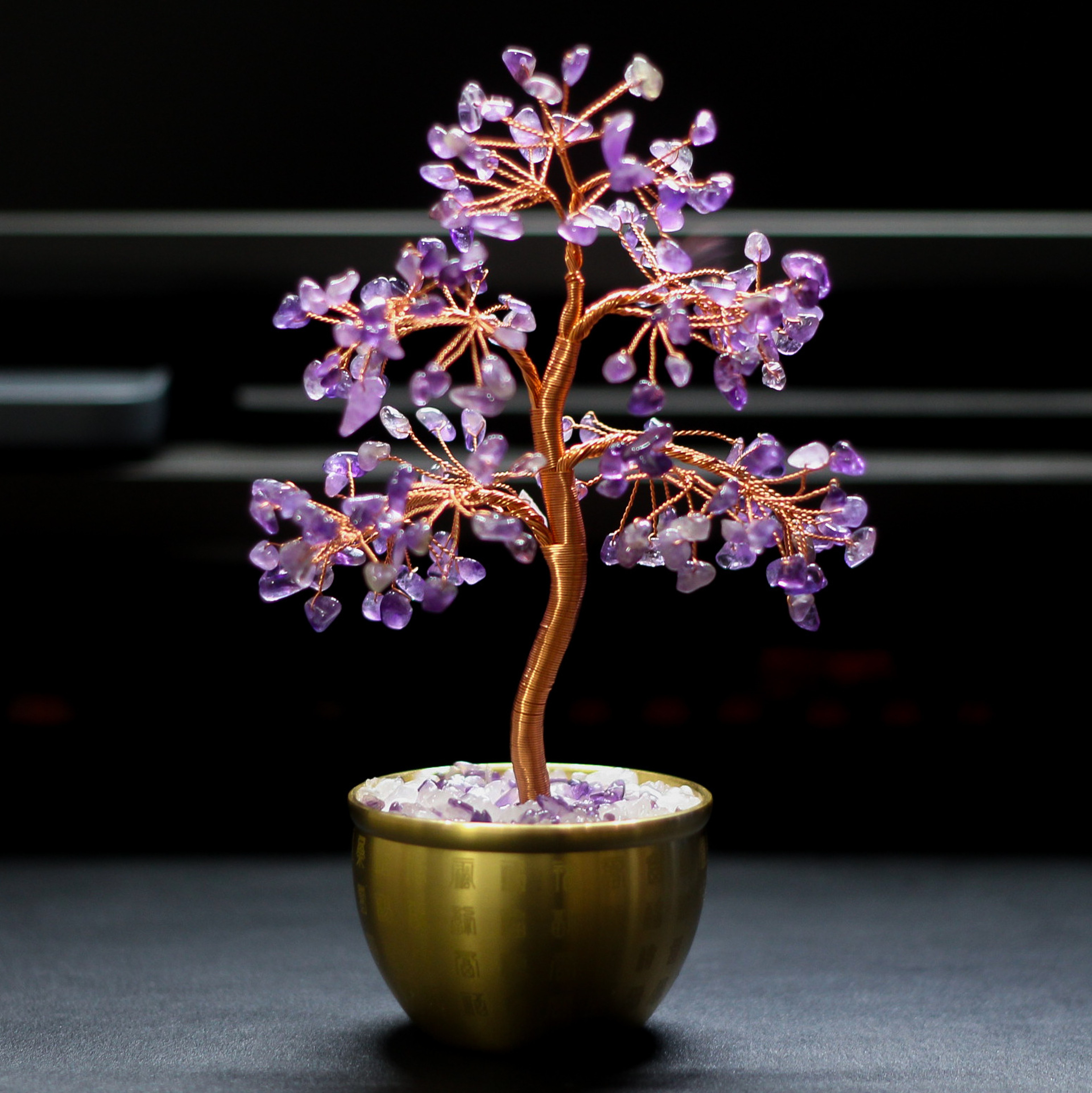 Lucky Abundance Crystal Feng Shui Tree, Wealth Attracting Prosperity Decor for Desk, Home & Office Feng Shui Money Tree – view 7