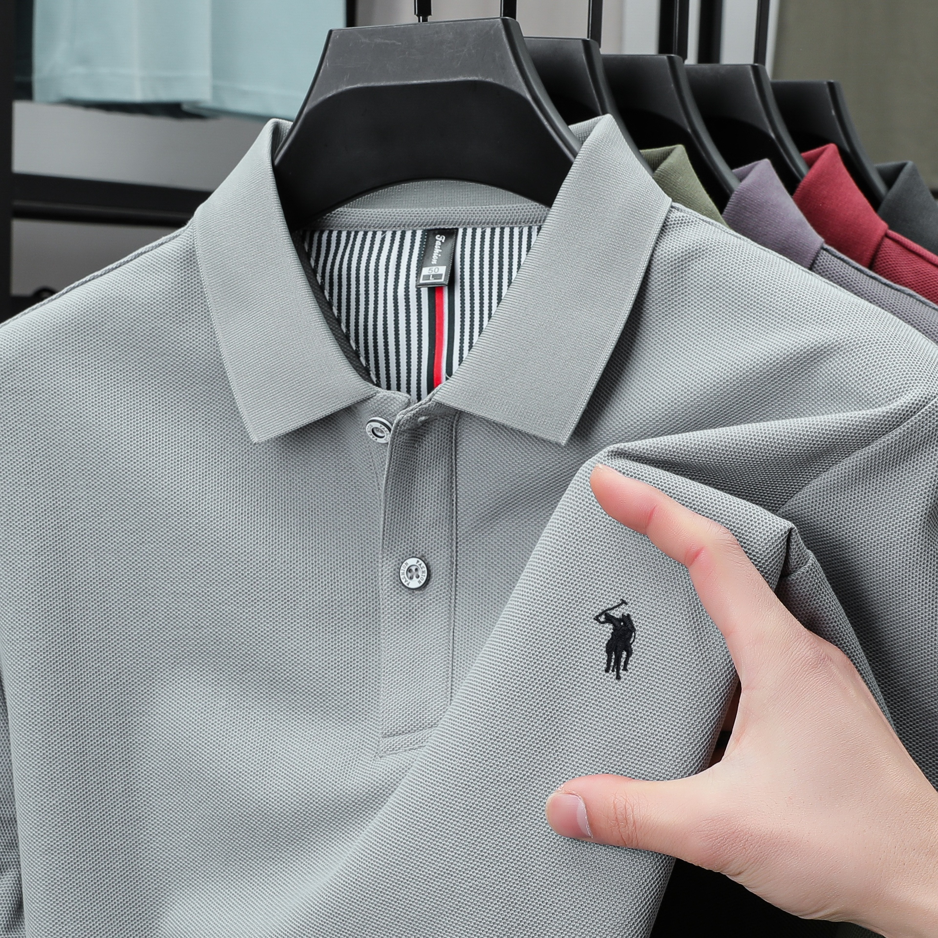 Luxury Cotton Polo Shirt for Men Business Casual Embroidered Summer Tee – view 18