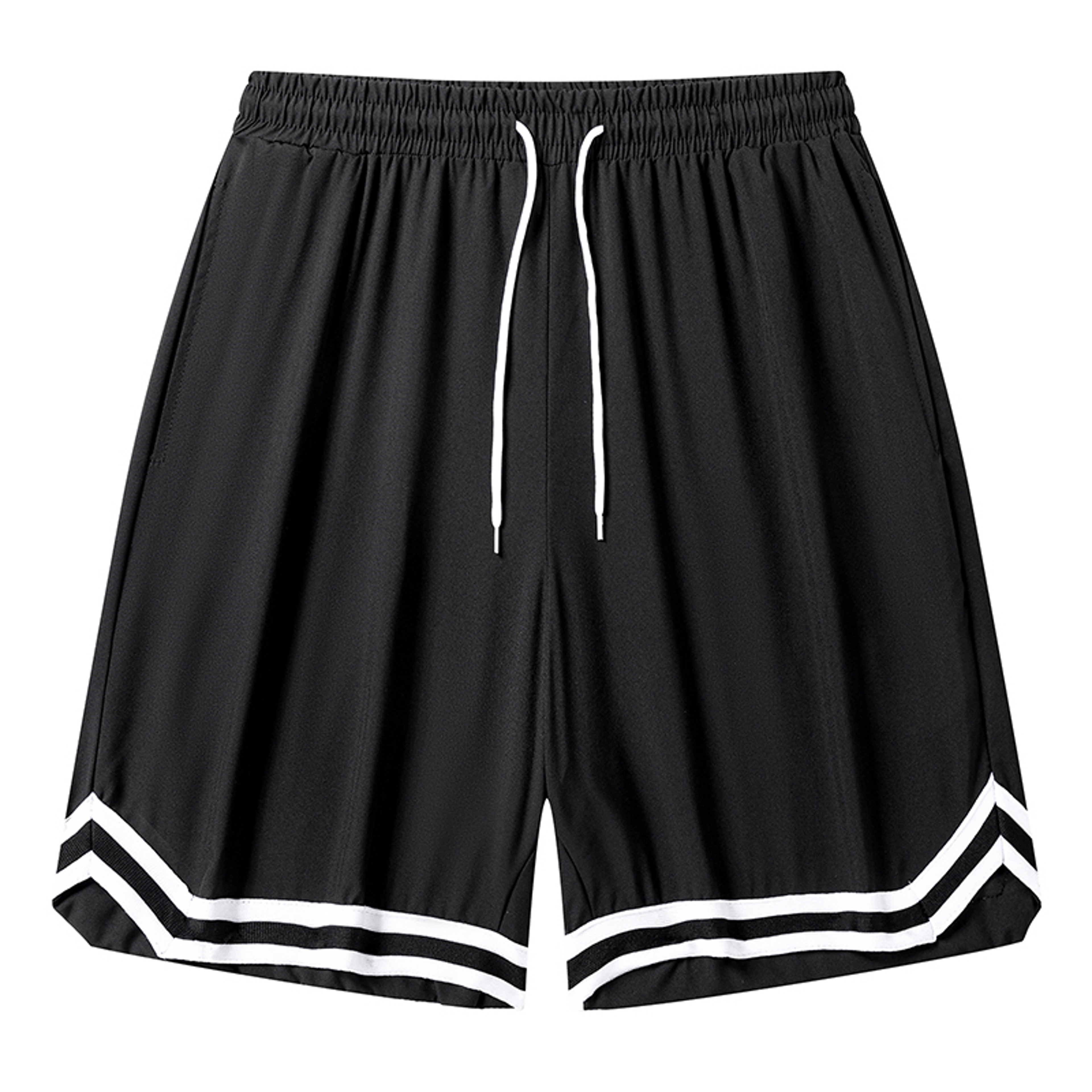 Mens Colorblock Striped Basketball Shorts, Quick Dry Athletic Gym Shorts with Pockets & Drawstring Waist for Workout – view 7