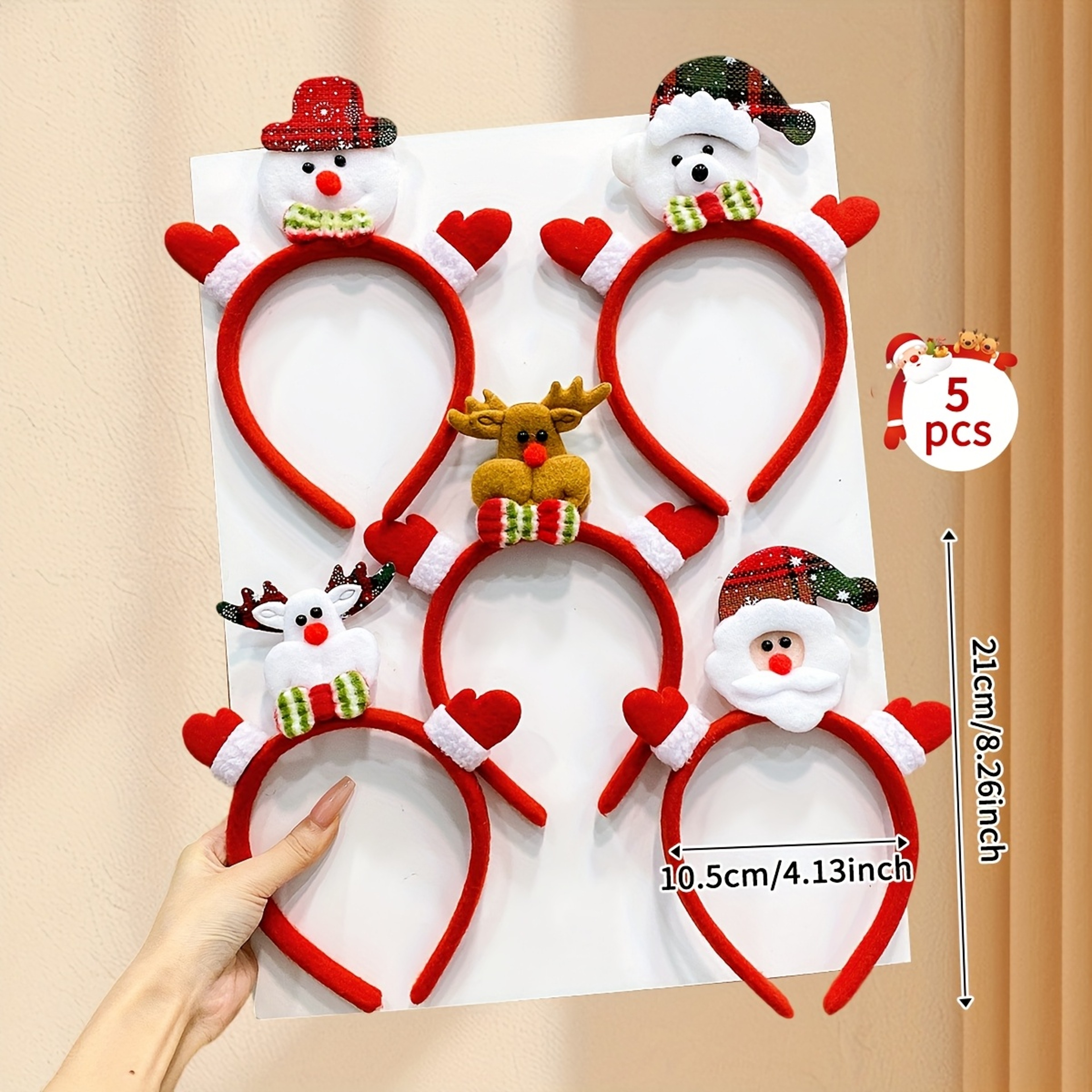 Christmas Headbands Santa Claus Hairband Set Festive Xmas Headbands For Party Favors And Holiday Su 3