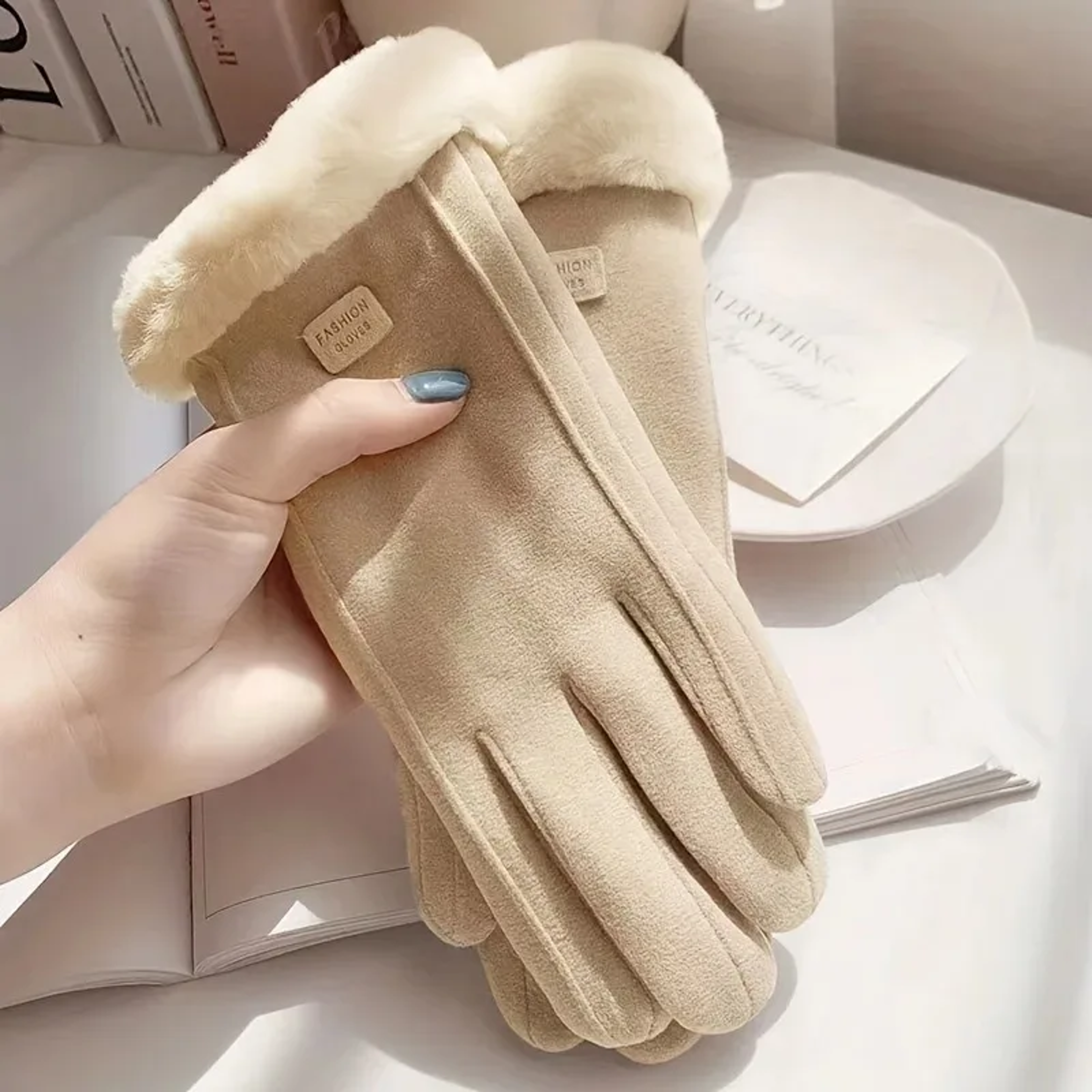 Womens Touchscreen Winter Gloves Fashionable Finger Gloves With Thin Cashmere Solid Color For Autum 0