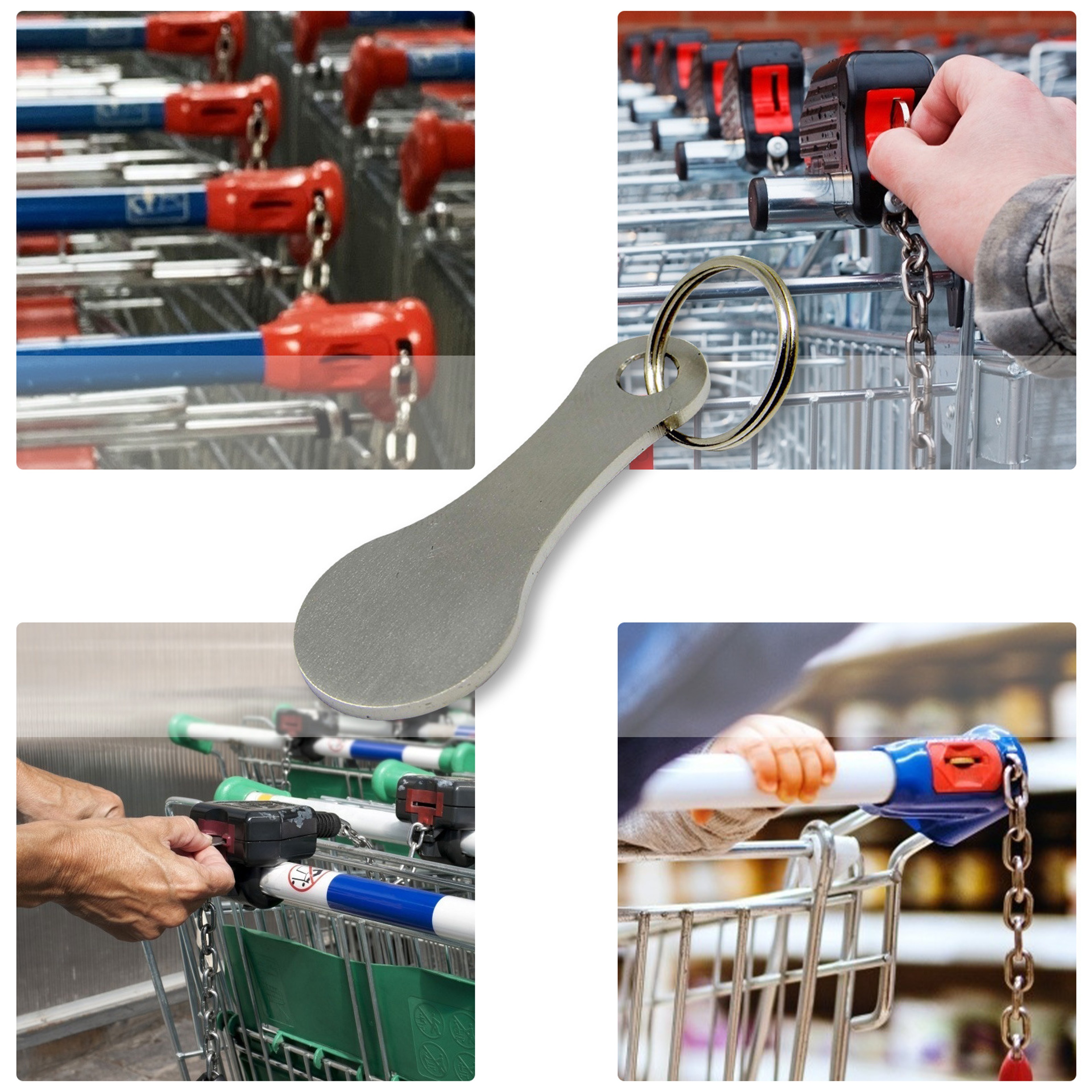 SmartCart Aluminum Shopping Cart Token Keychain for Grocery Trolleys – view 4