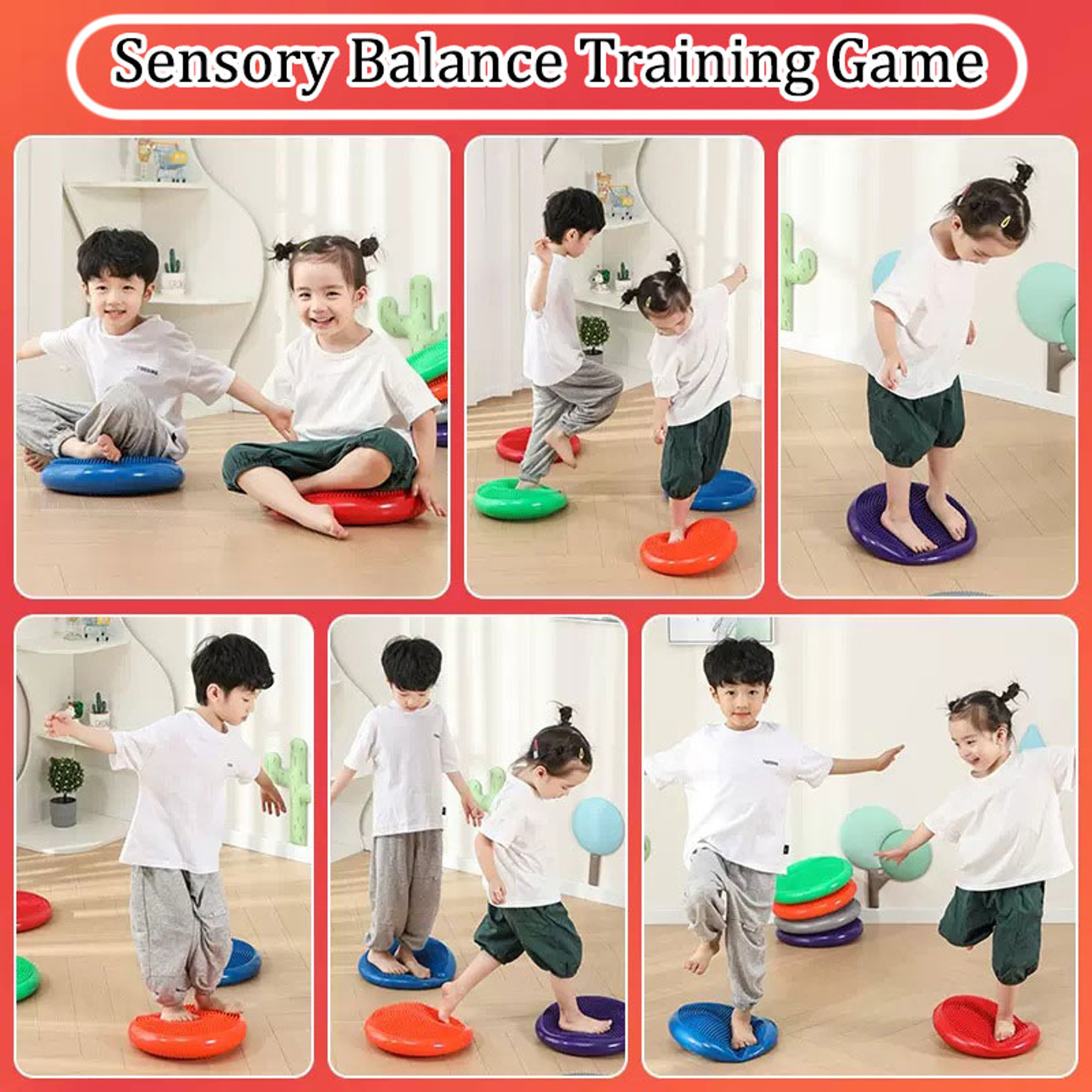 Montessori Sensory Balance Cushion Stones for Kids Tactile Training & Active Play – view 2