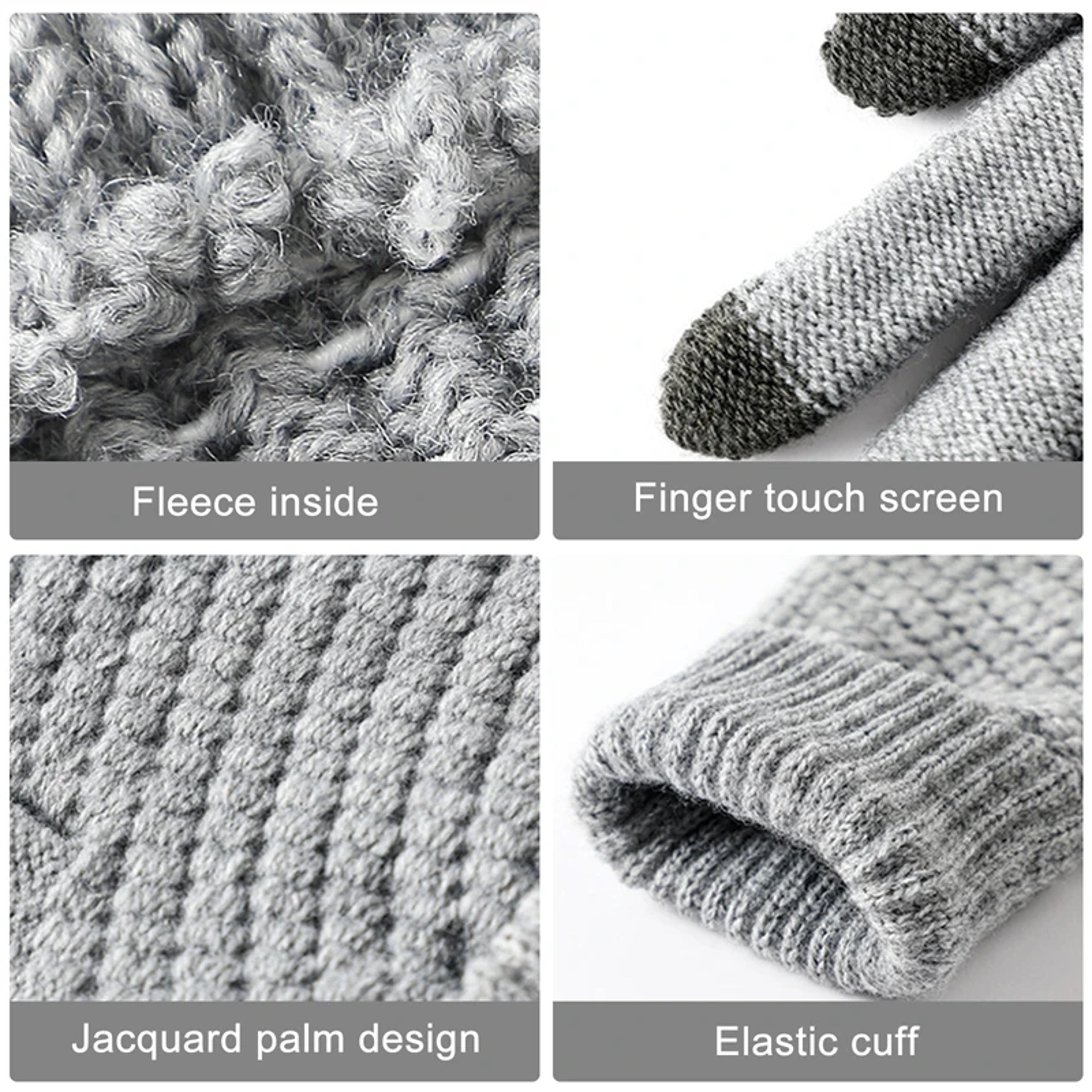 Winter Touch Screen Knit Gloves For Men  Women Warm Stretch Driving  Cycling Gloves 2