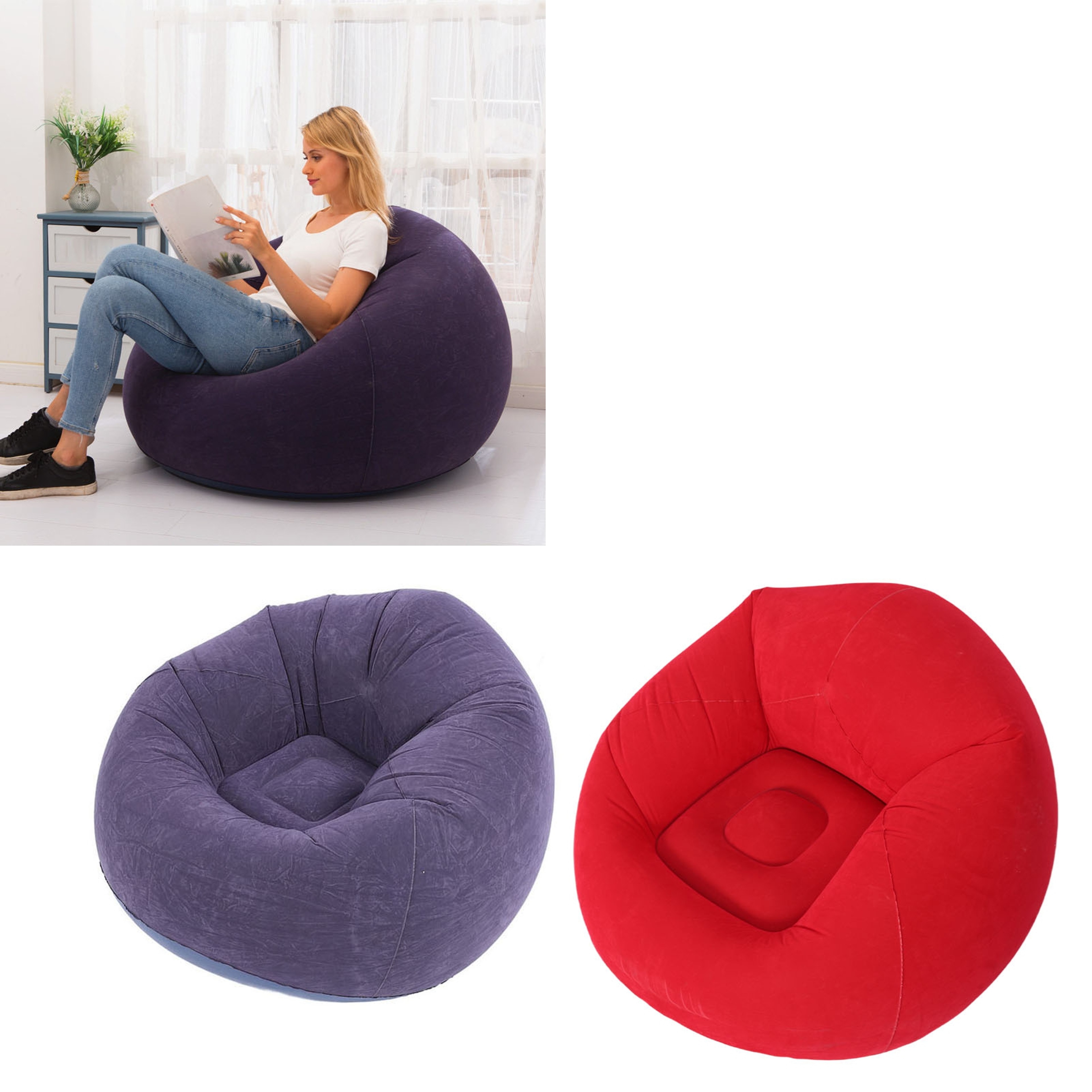 CloudRest Portable Inflatable Lounge Chair with Footrest Air Sofa for Indoor Outdoor Relaxation – view 2